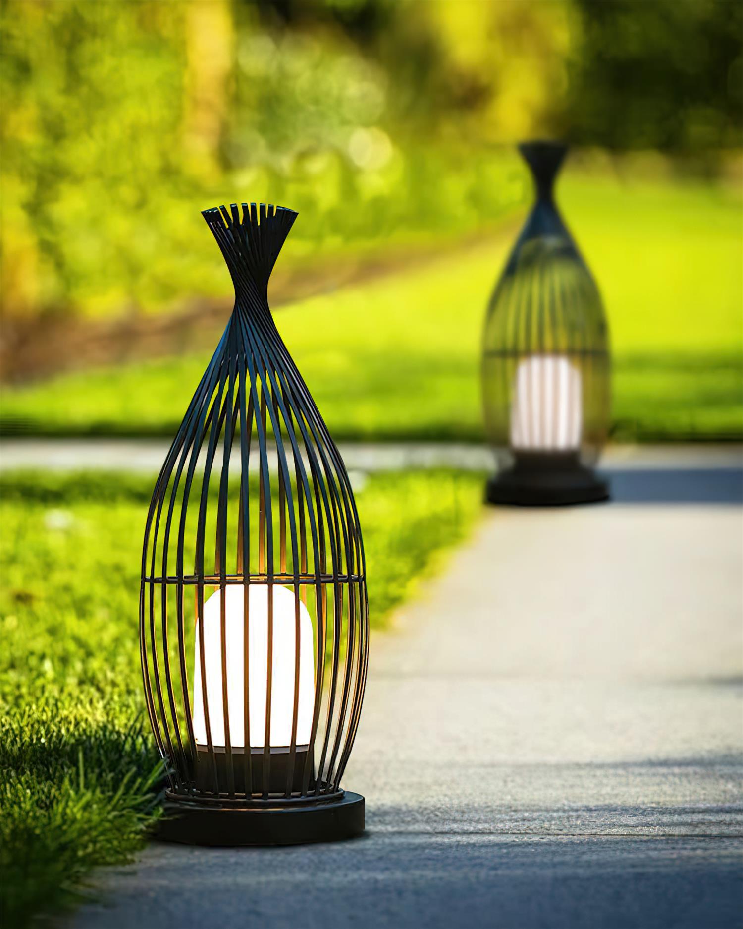 Birdcage Lampe de Poteau Extérieure Cage Industrielle - Neutralighting