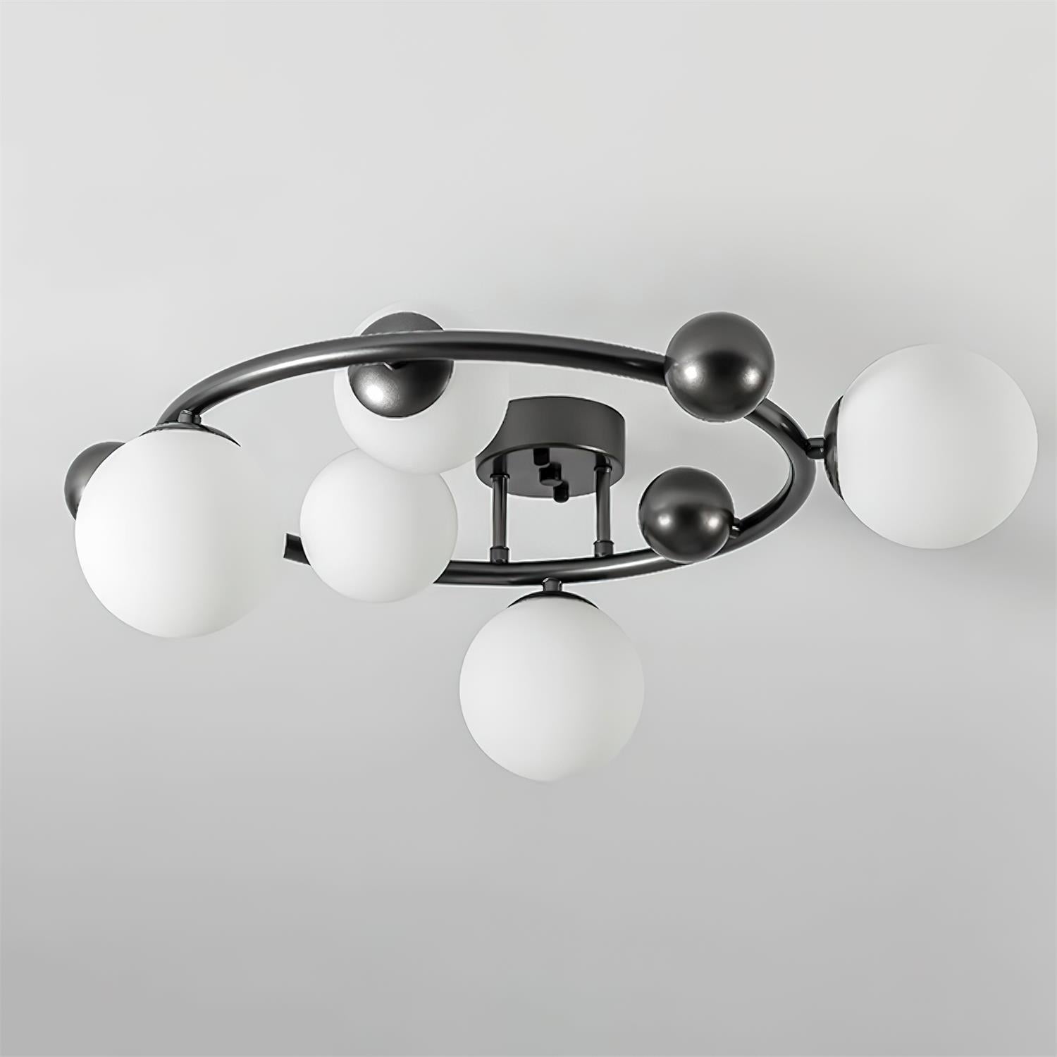 Keden Plafonnier Givré Verre Orbite Anneau Moderne - Neutralighting