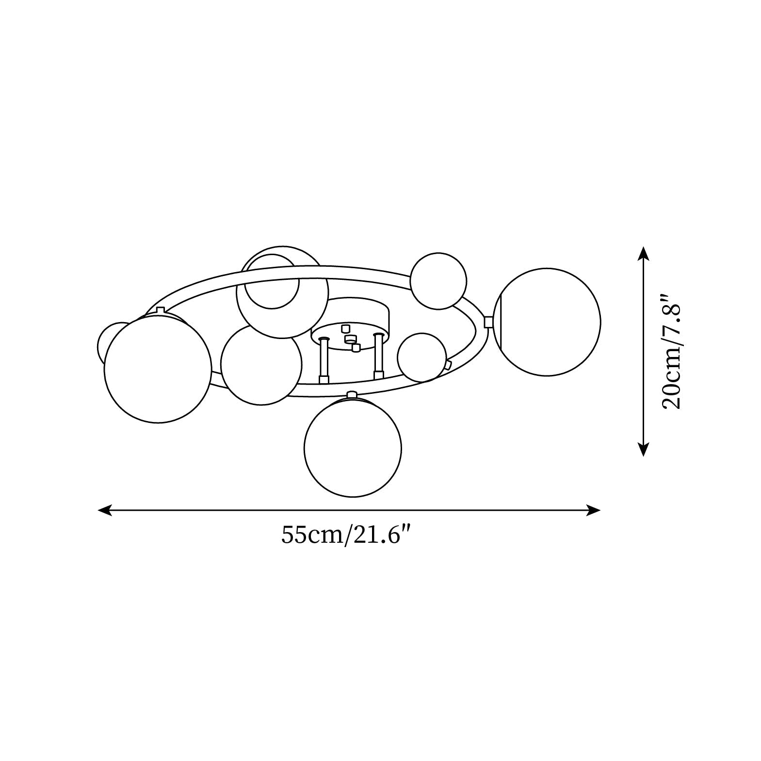 Keden Plafonnier Givré Verre Orbite Anneau Moderne - Neutralighting