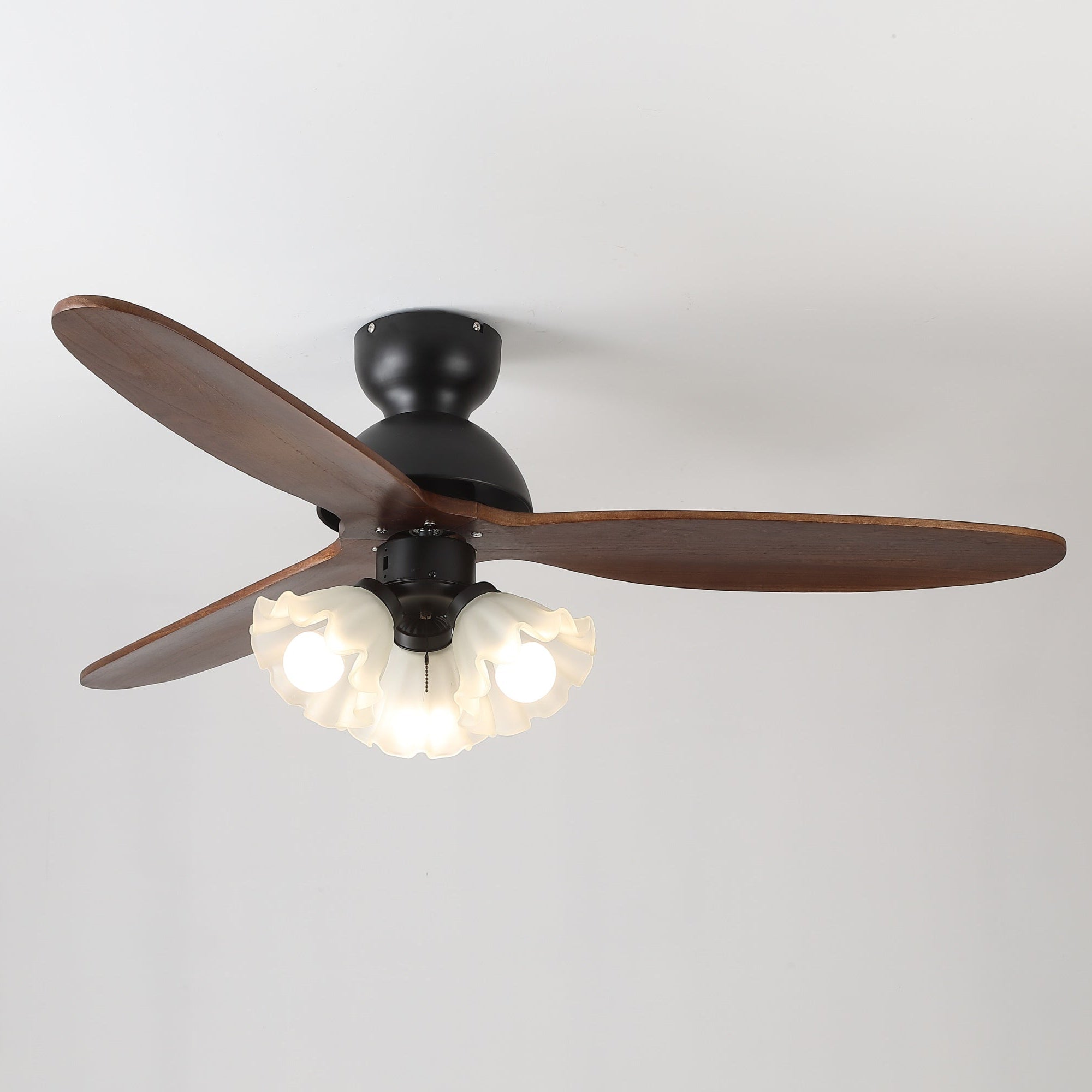Plafonnier Ventilateur Novrik Air, finition Noyer
