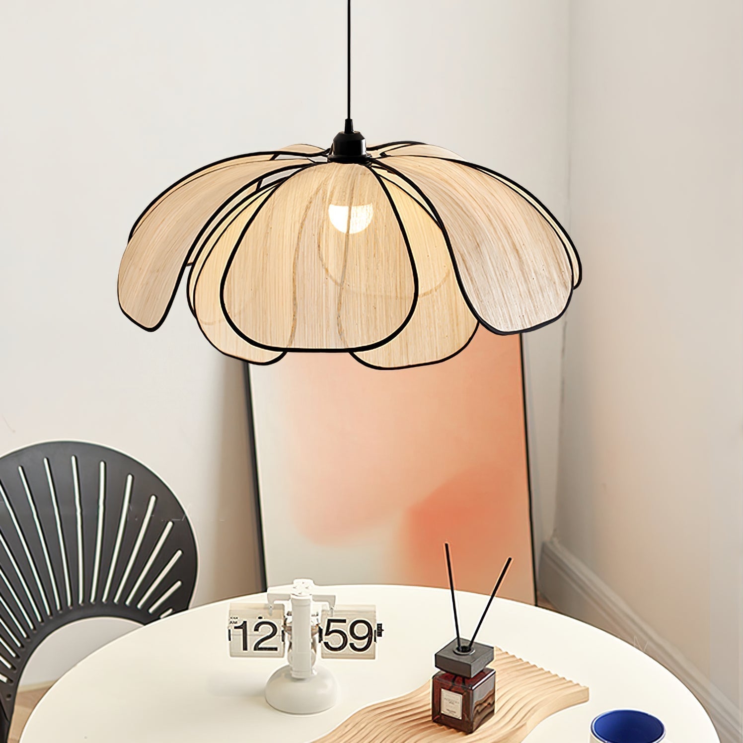 Elthaus Lampe Pendante Feuille Fiber Fleur - Neutralighting