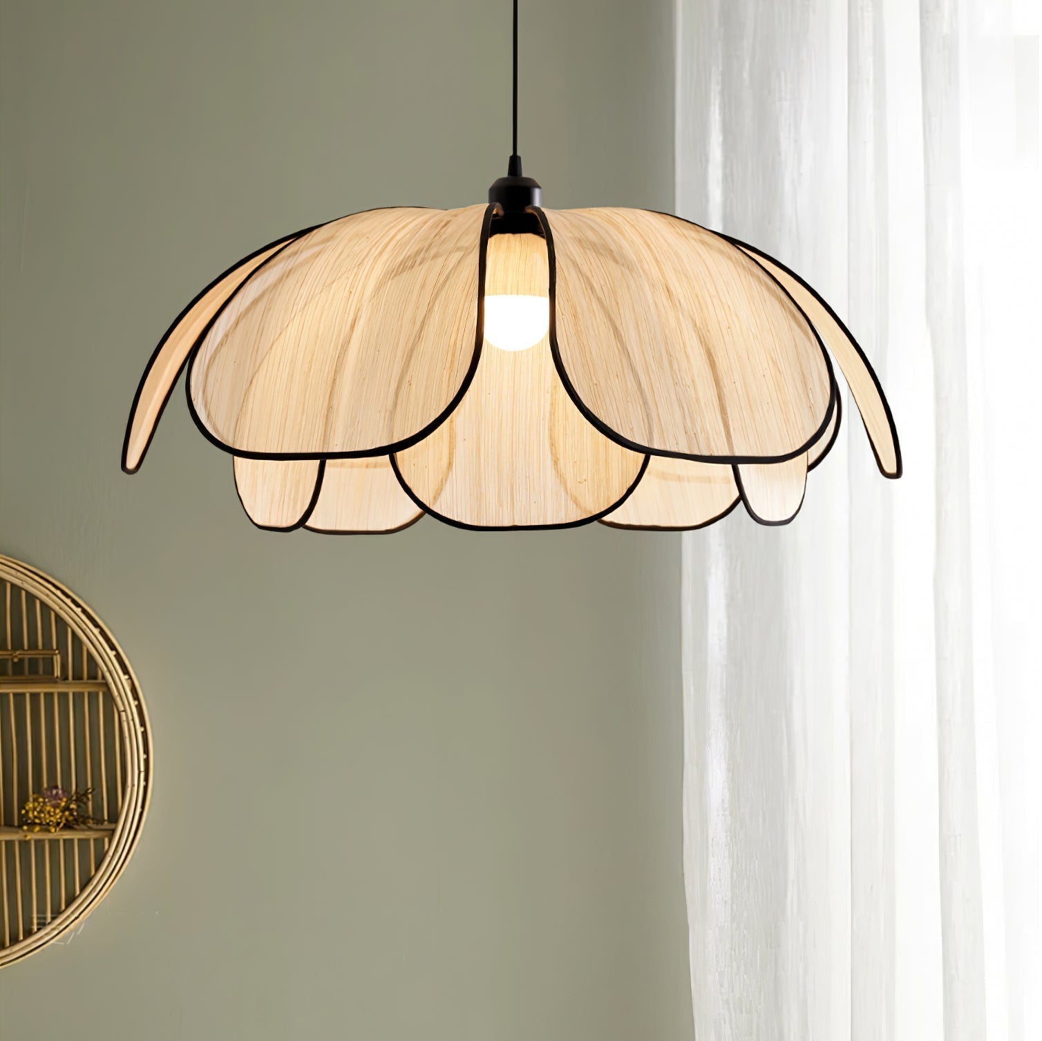 Elthaus Lampe Pendante Feuille Fiber Fleur - Neutralighting
