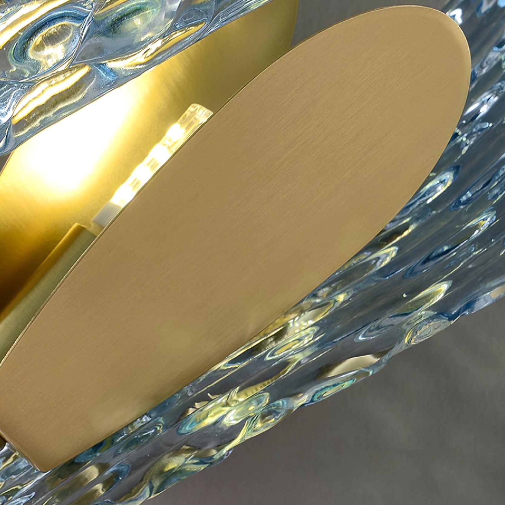 Aira Applique Murale Bleue en Verre Nervuré avec Bras en Laiton, Style Chic et Glamour - Neutralighting