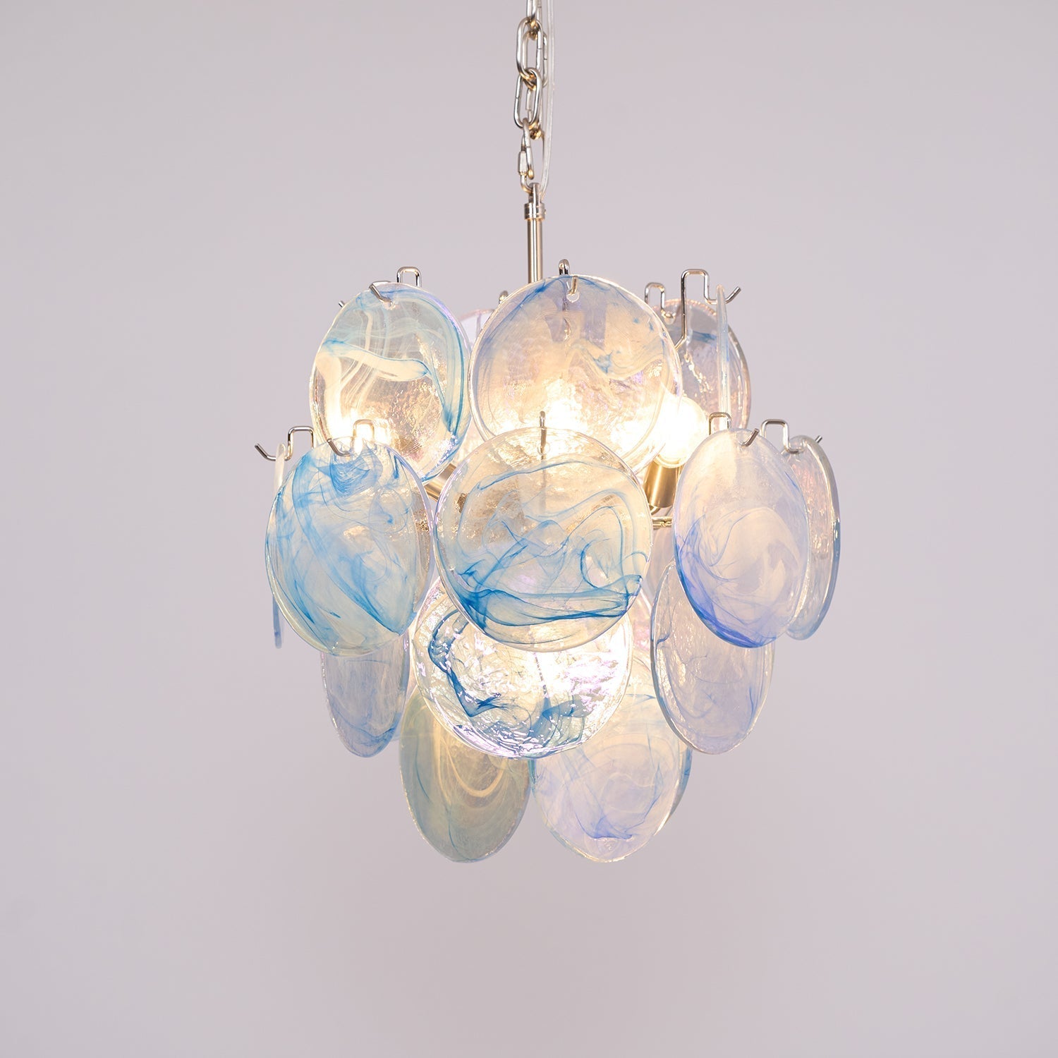 BlWaegnuvyj Individuel Créativité Disque Métal Verre Lustre - Neutralighting