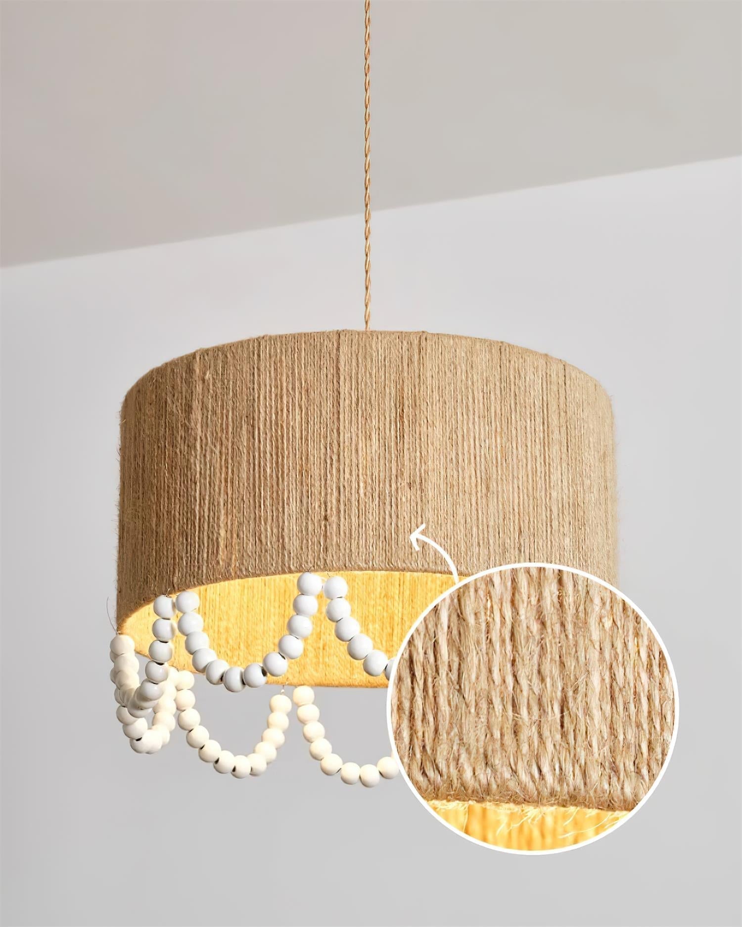 Boho Dona Suspension Naturel Frange Organique - Neutralighting
