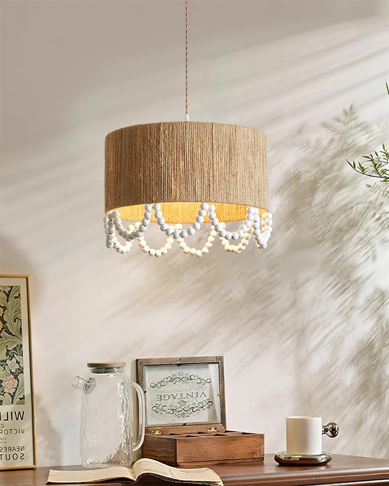 Boho Dona Suspension Naturel Frange Organique - Neutralighting