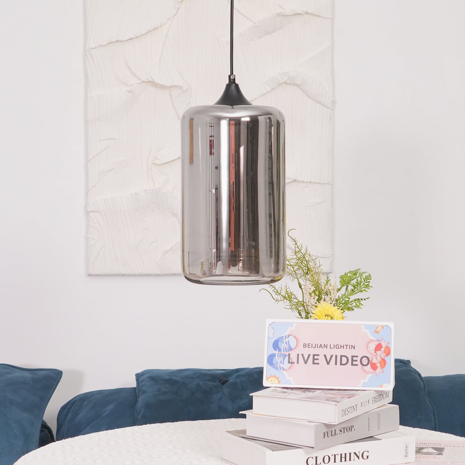 June Suspension Luminaire Industriel Verre Gris Fumé - Neutralighting