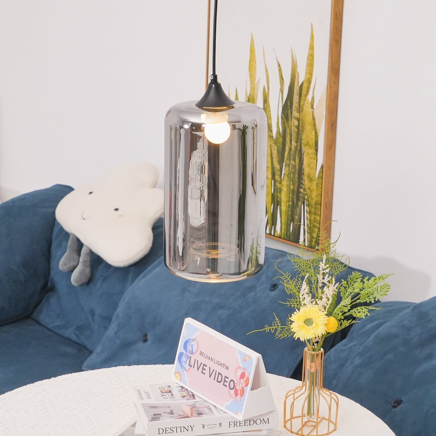 June Suspension Luminaire Industriel Verre Gris Fumé - Neutralighting