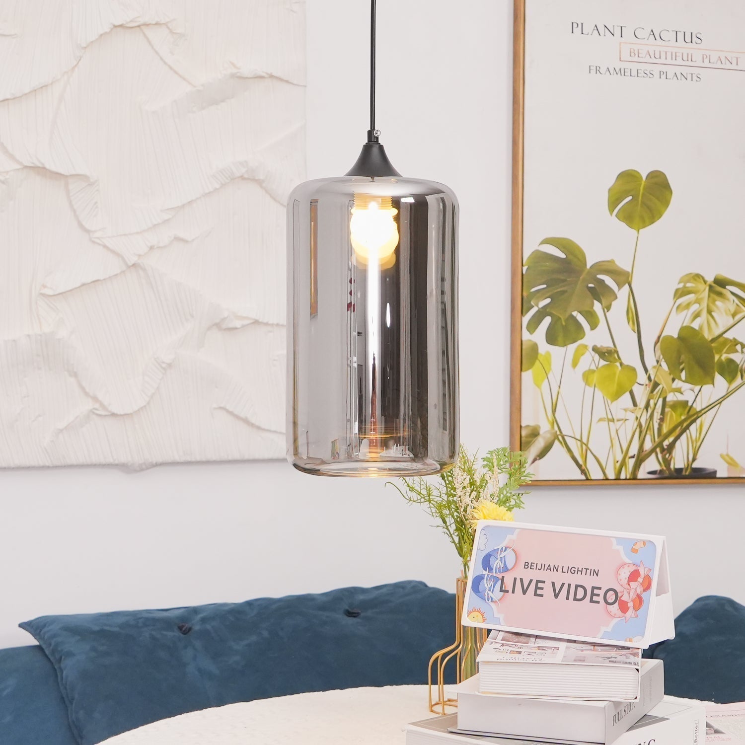 June Suspension Luminaire Industriel Verre Gris Fumé - Neutralighting