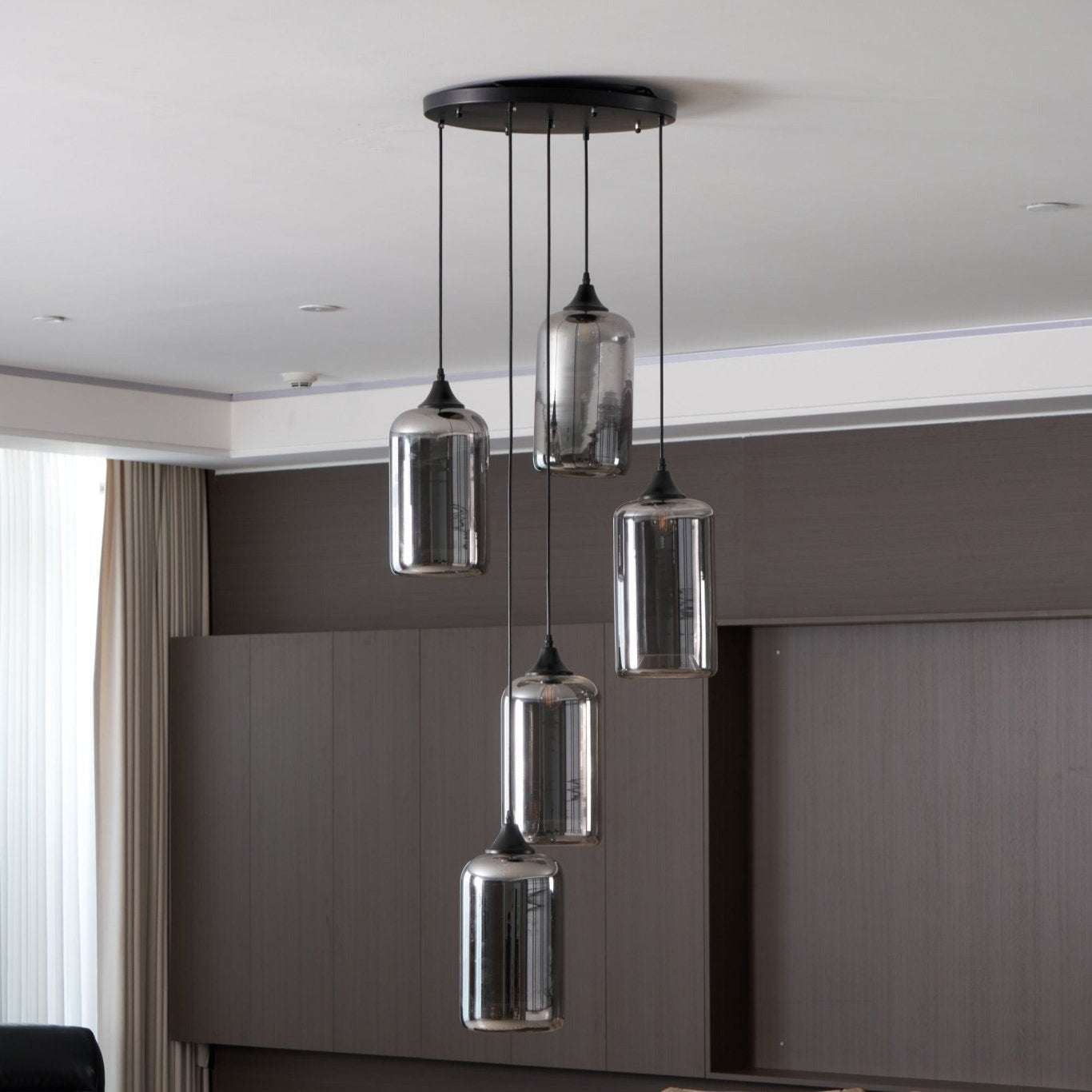 June Suspension Luminaire Industriel Verre Gris Fumé - Neutralighting