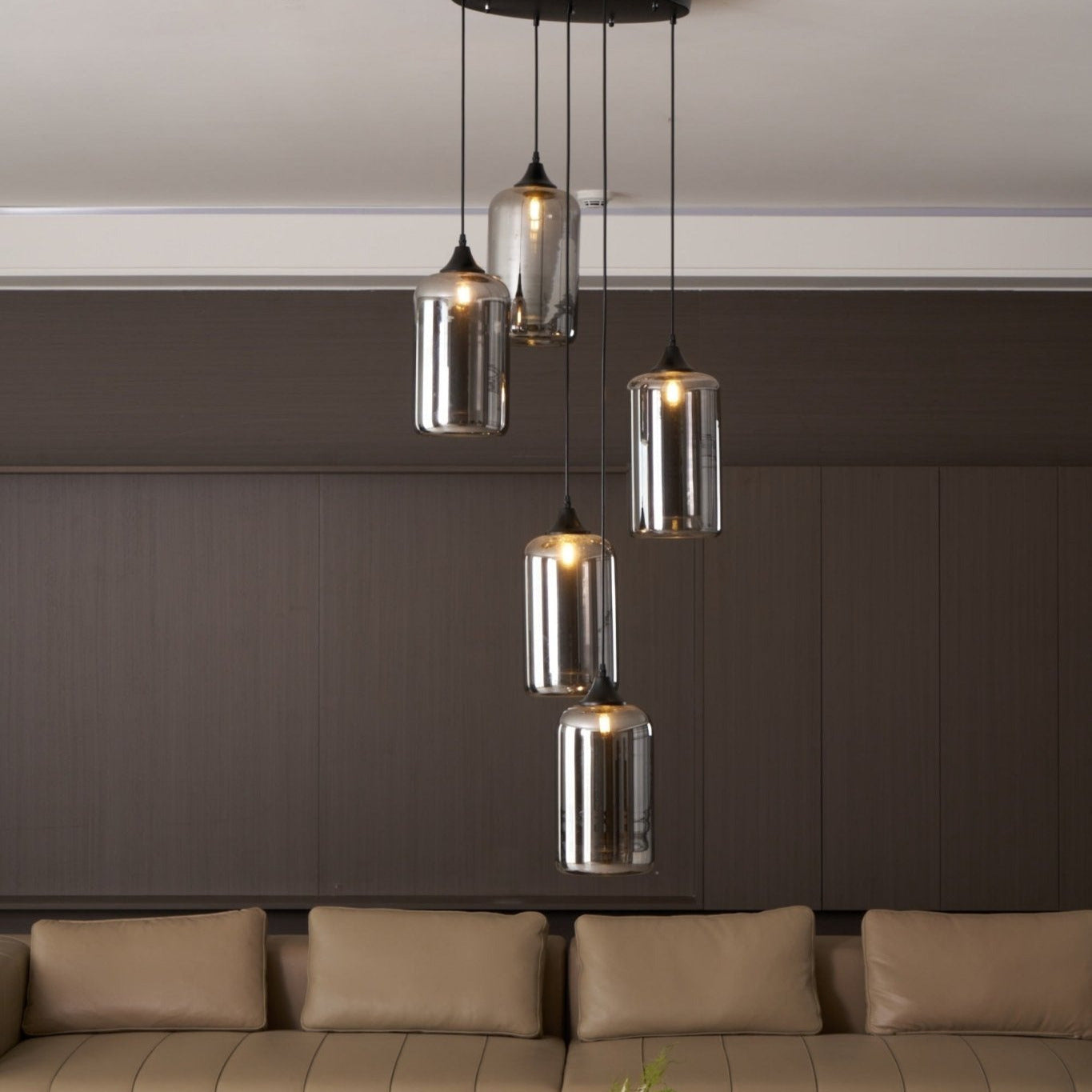 June Suspension Luminaire Industriel Verre Gris Fumé - Neutralighting