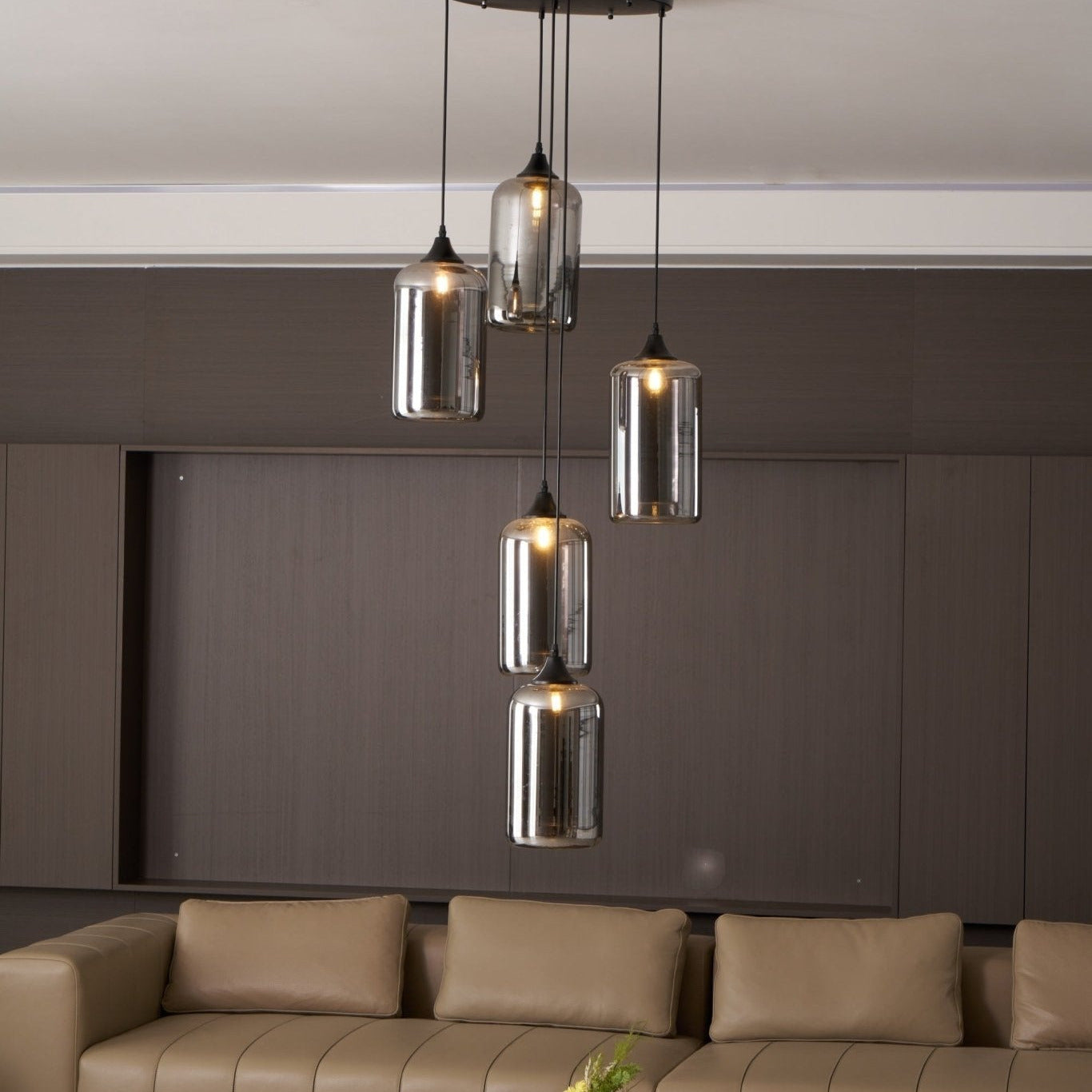 June Suspension Luminaire Industriel Verre Gris Fumé - Neutralighting