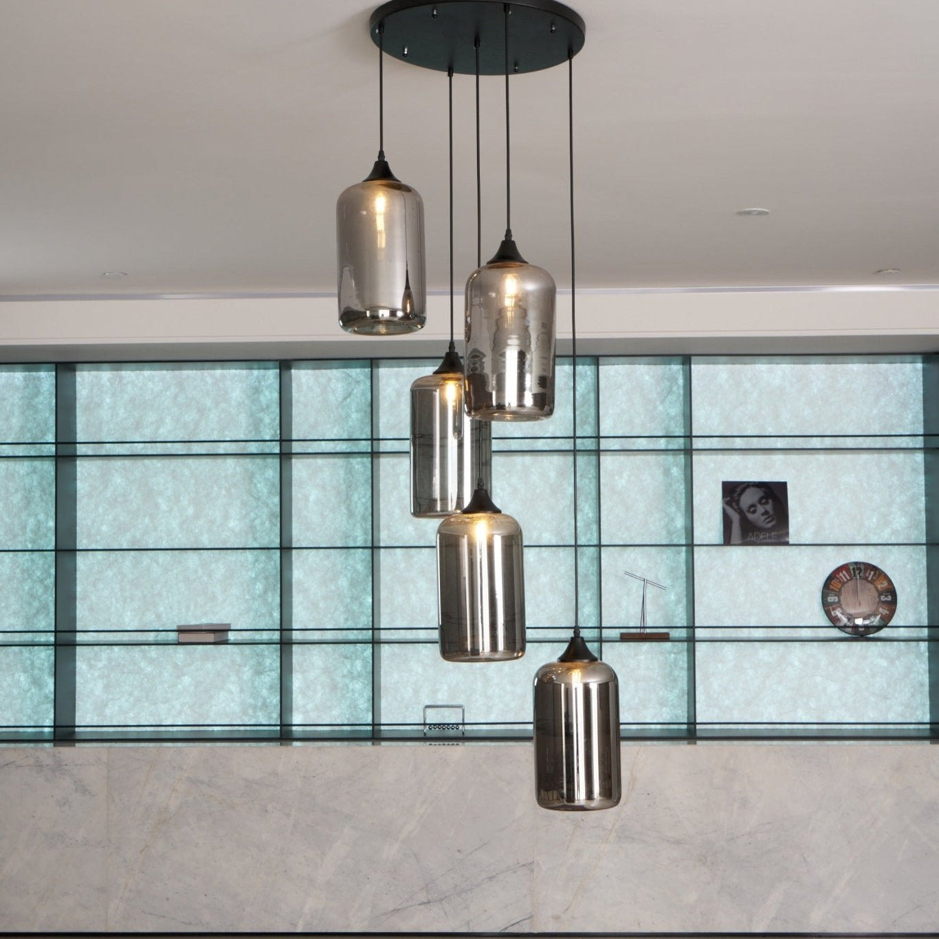 June Suspension Luminaire Industriel Verre Gris Fumé - Neutralighting