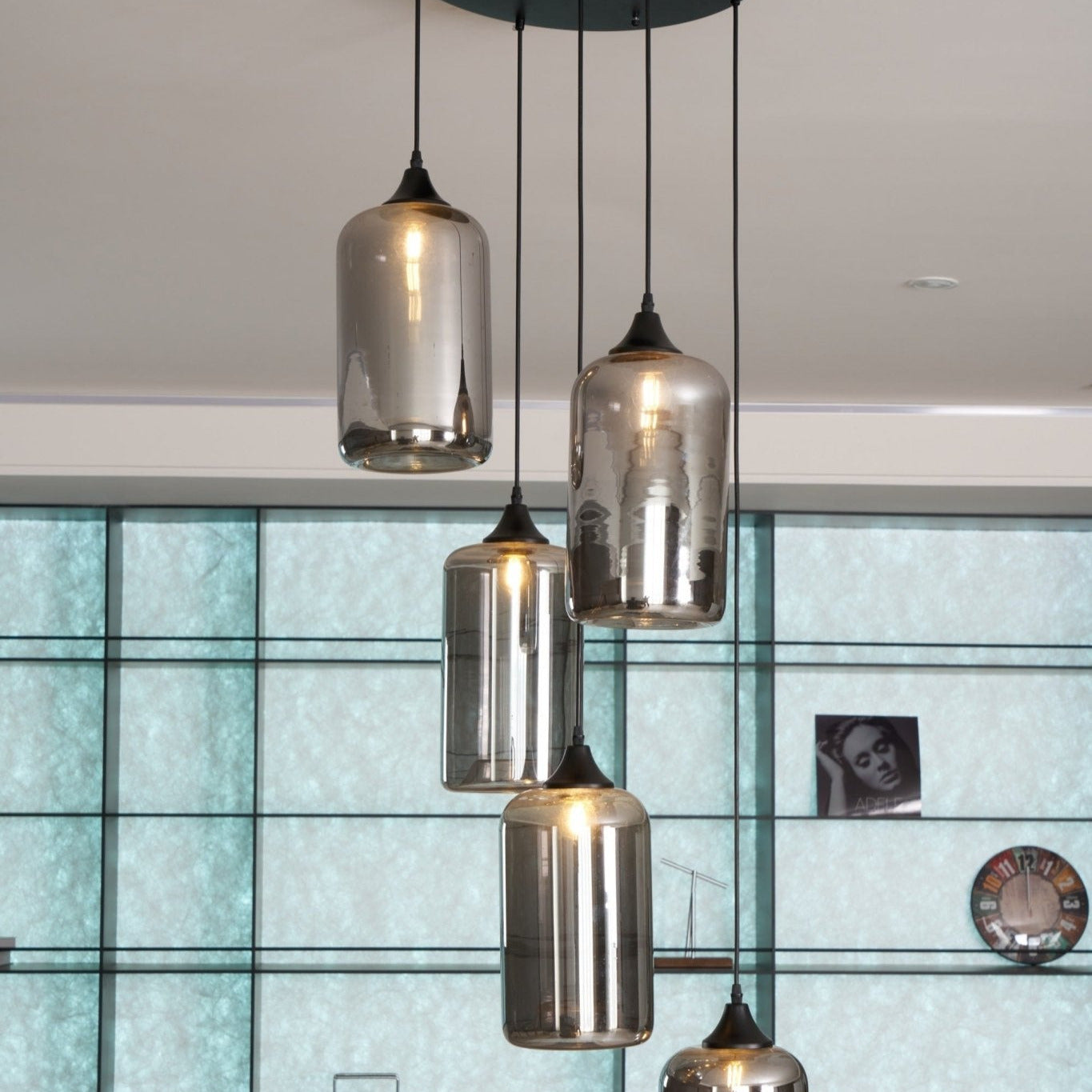 June Suspension Luminaire Industriel Verre Gris Fumé - Neutralighting