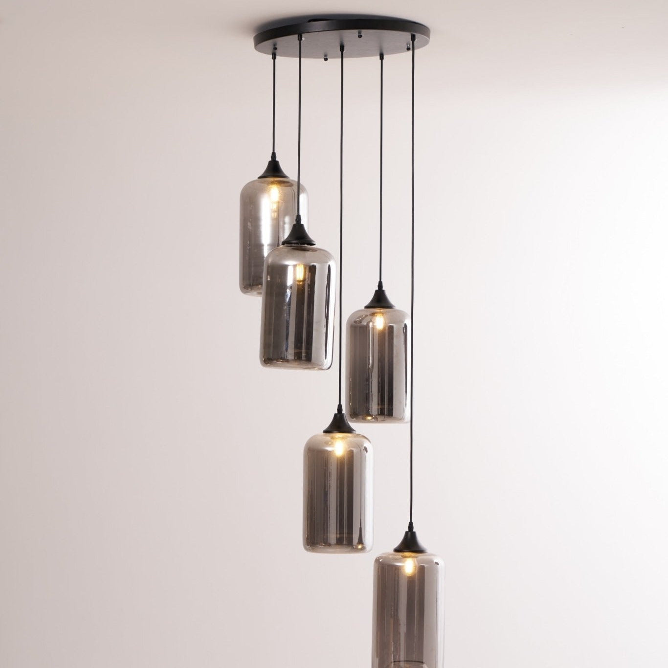 June Suspension Luminaire Industriel Verre Gris Fumé - Neutralighting
