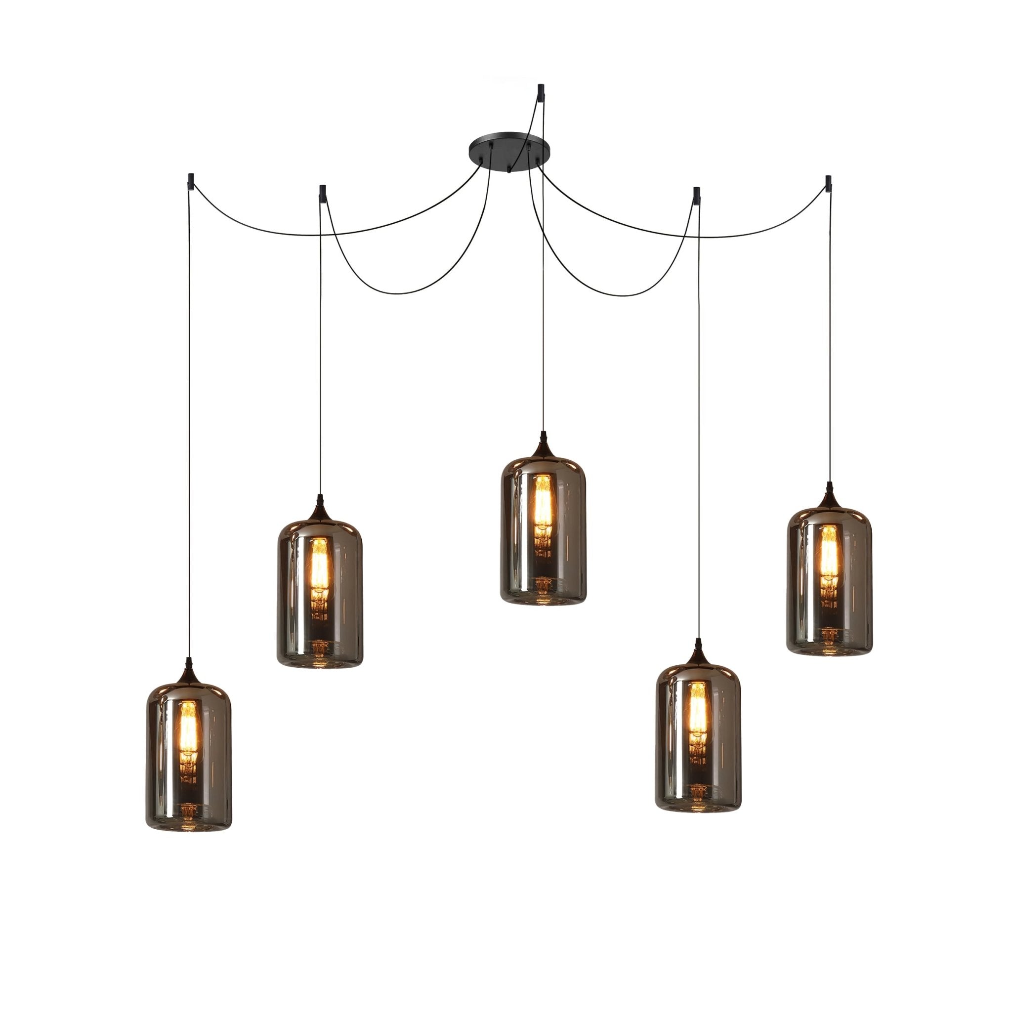 June Suspension Luminaire Industriel Verre Gris Fumé - Neutralighting