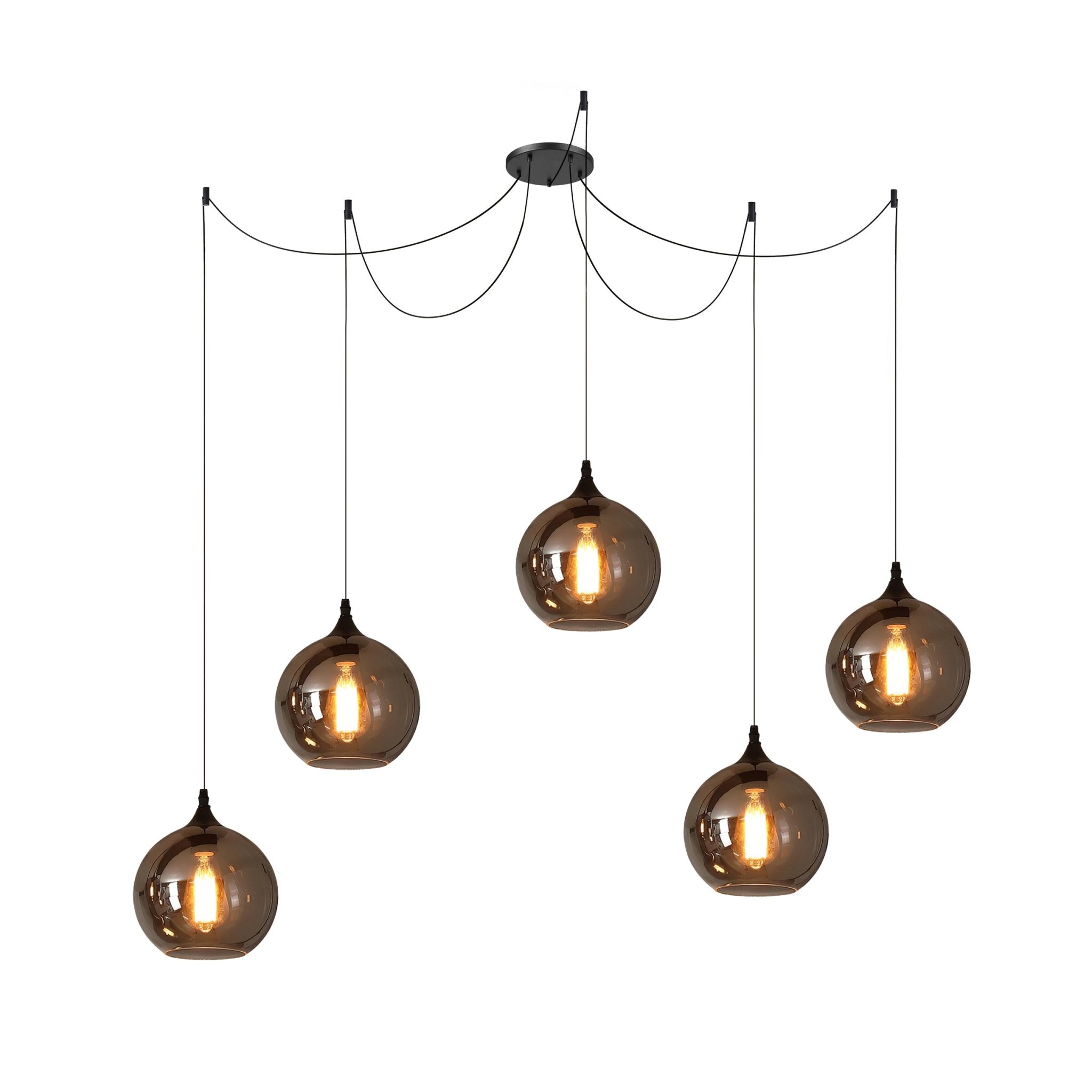 June Suspension Luminaire Industriel Verre Gris Fumé - Neutralighting