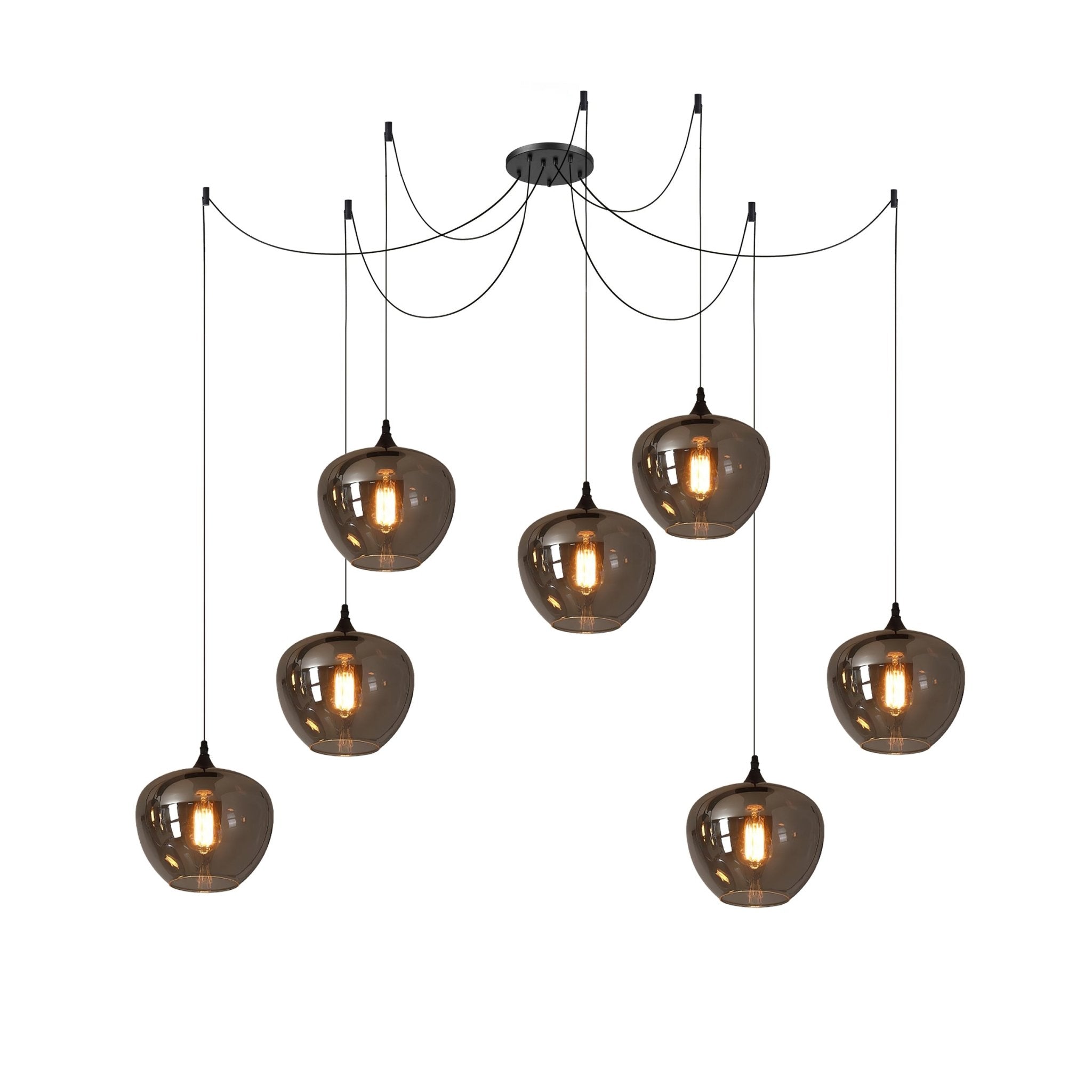 June Suspension Luminaire Industriel Verre Gris Fumé - Neutralighting