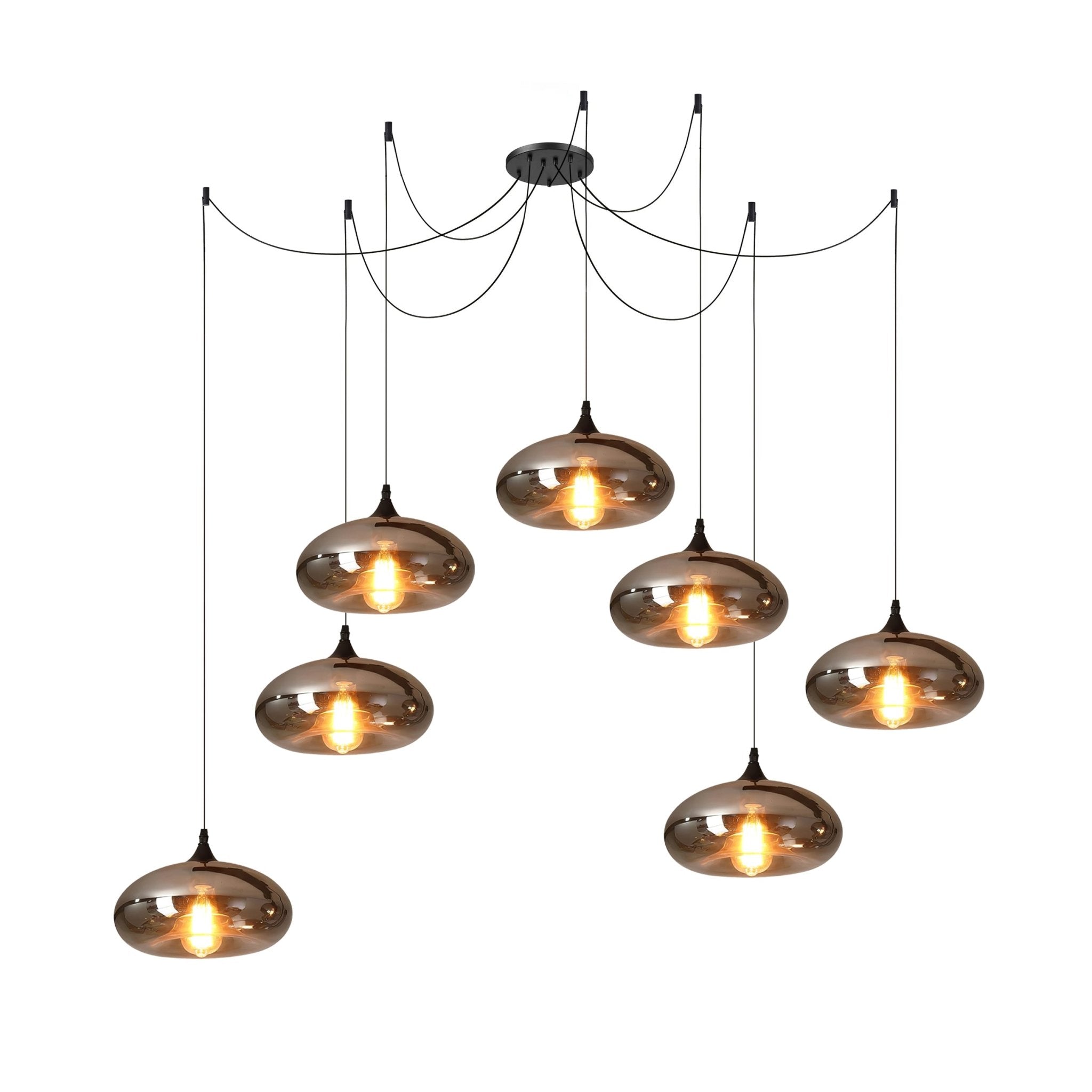 June Suspension Luminaire Industriel Verre Gris Fumé - Neutralighting