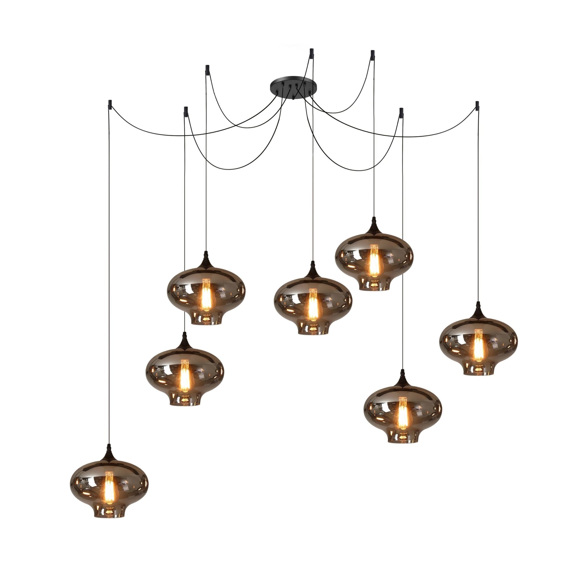 June Suspension Luminaire Industriel Verre Gris Fumé - Neutralighting
