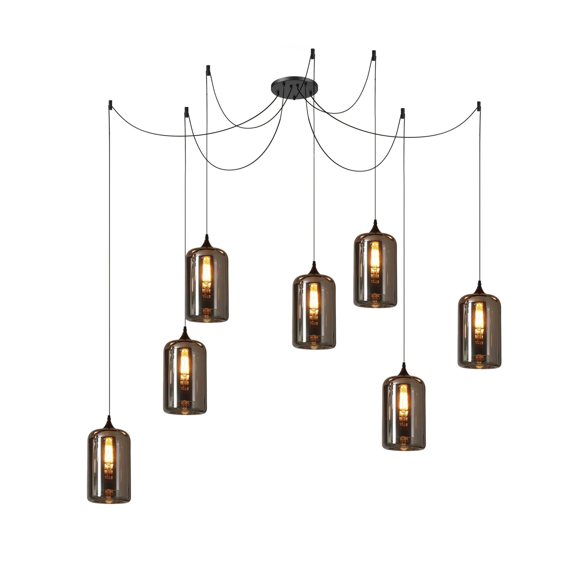 June Suspension Luminaire Industriel Verre Gris Fumé - Neutralighting