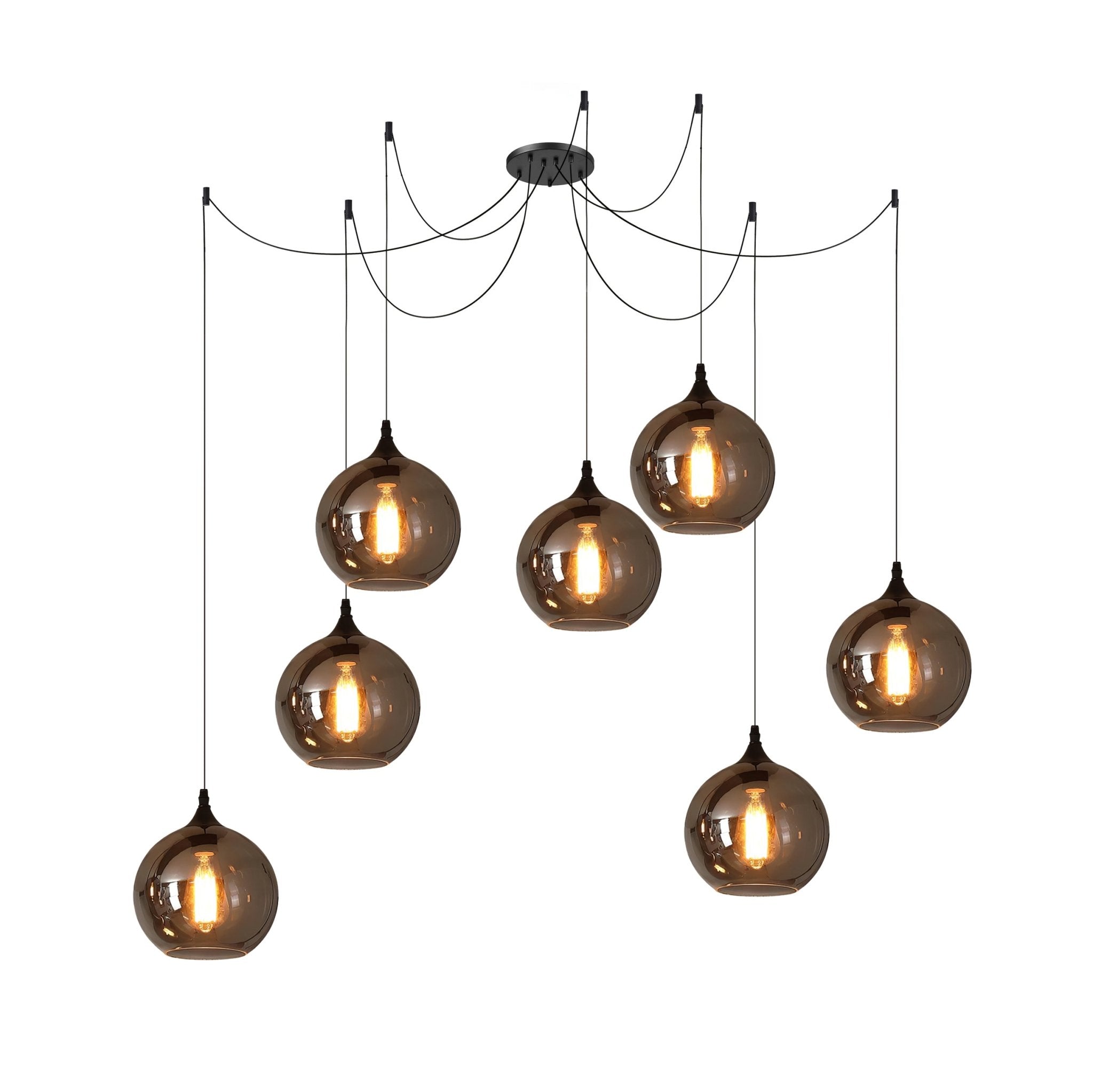 June Suspension Luminaire Industriel Verre Gris Fumé - Neutralighting