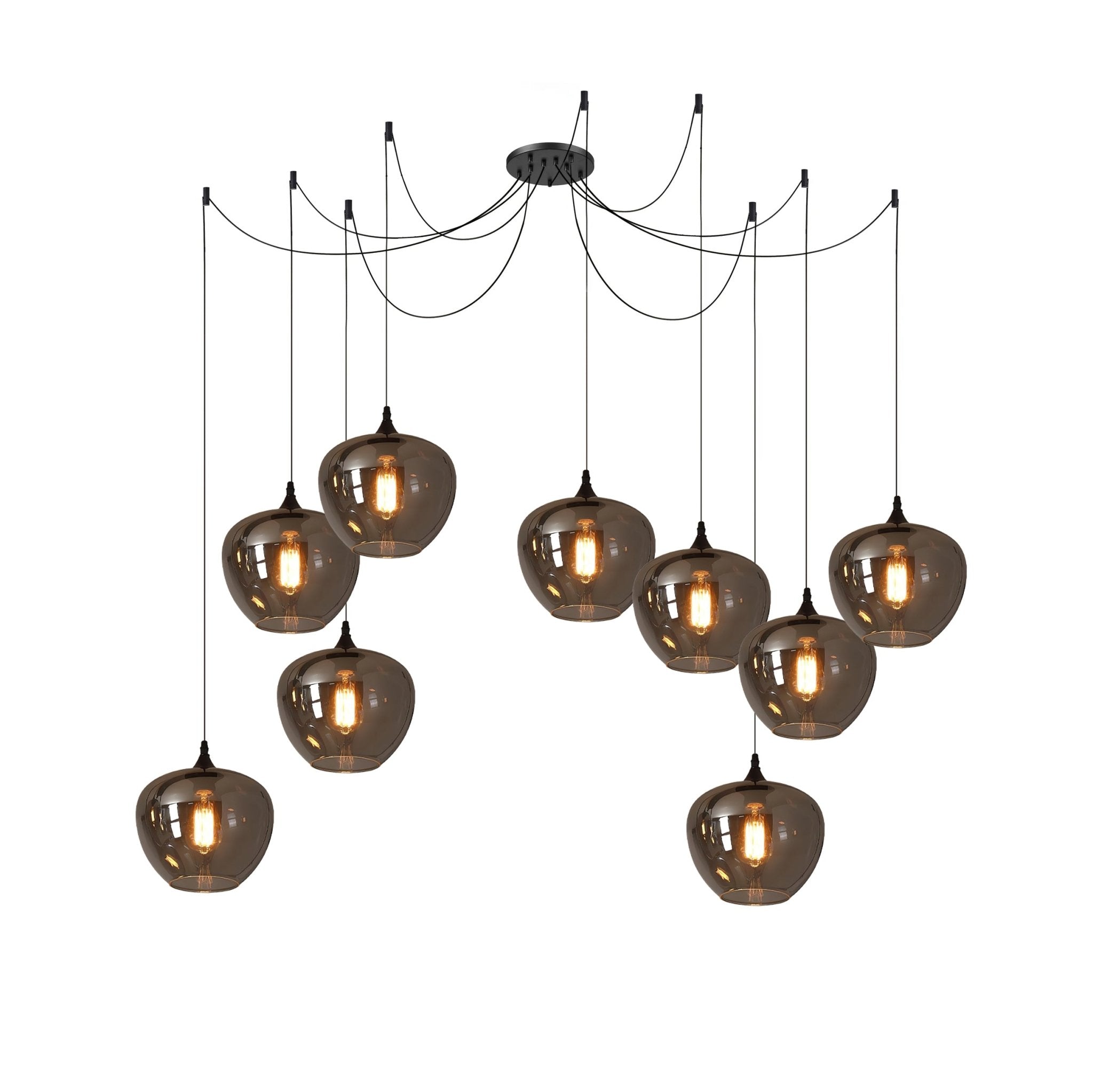 June Suspension Luminaire Industriel Verre Gris Fumé - Neutralighting