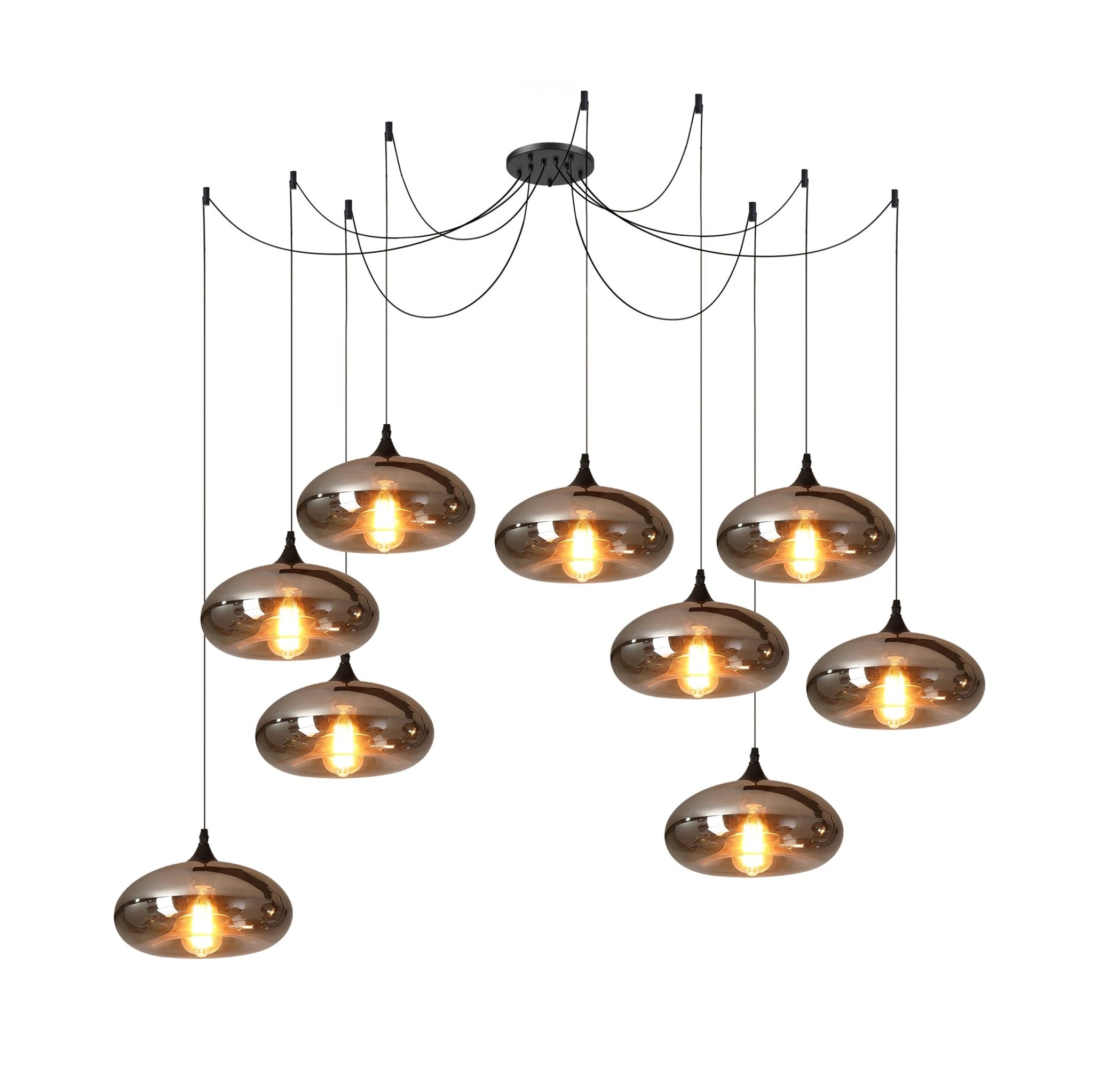 June Suspension Luminaire Industriel Verre Gris Fumé - Neutralighting