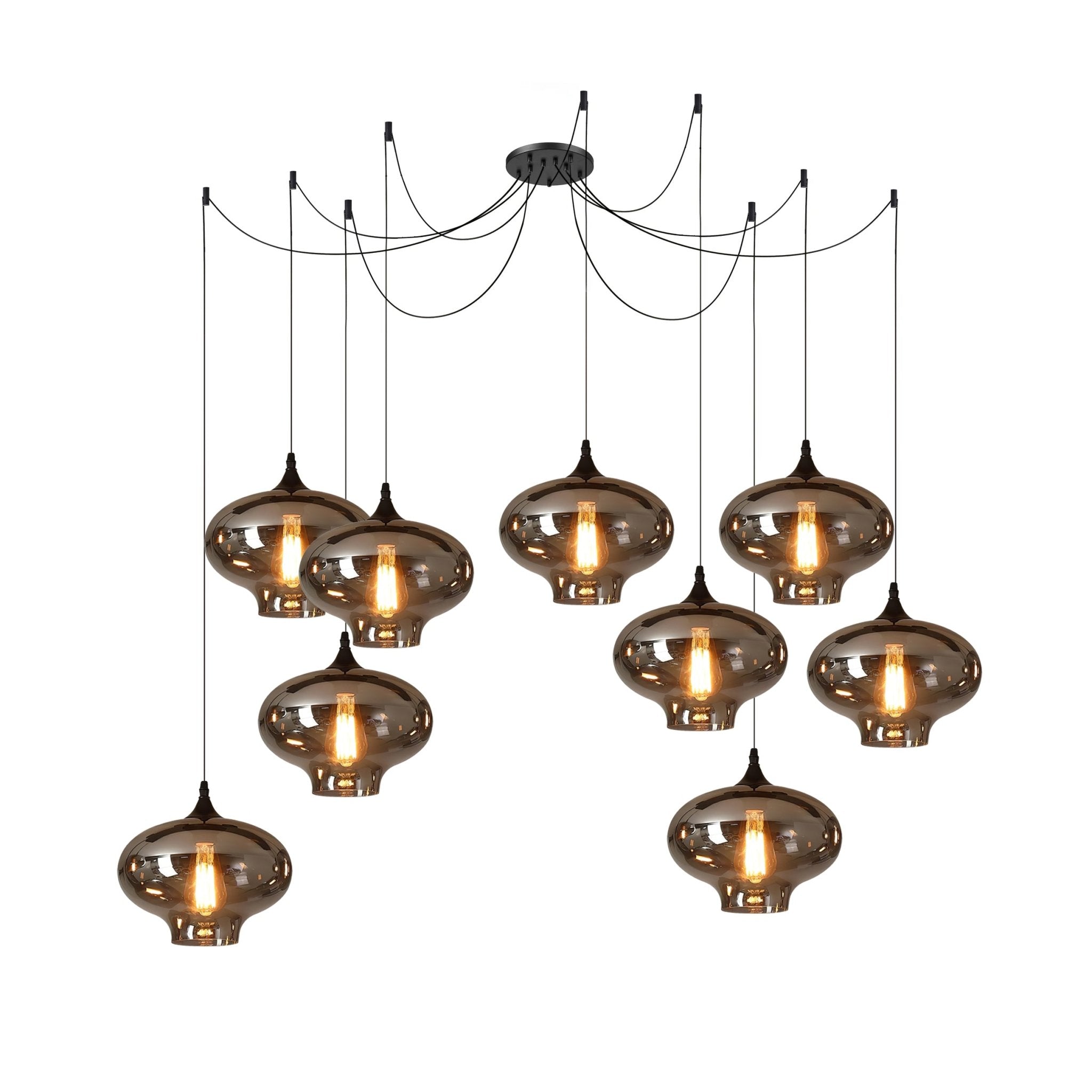 June Suspension Luminaire Industriel Verre Gris Fumé - Neutralighting