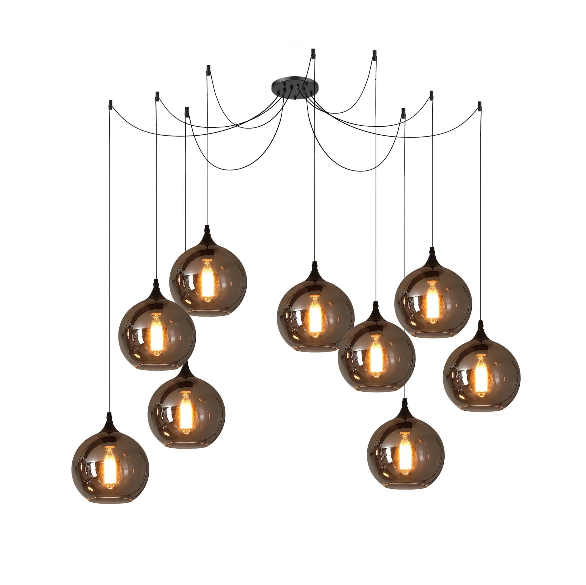June Suspension Luminaire Industriel Verre Gris Fumé - Neutralighting
