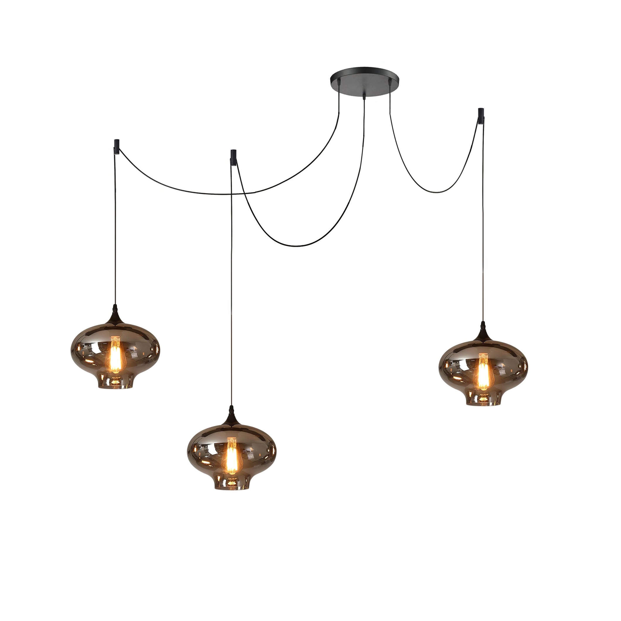 June Suspension Luminaire Industriel Verre Gris Fumé - Neutralighting