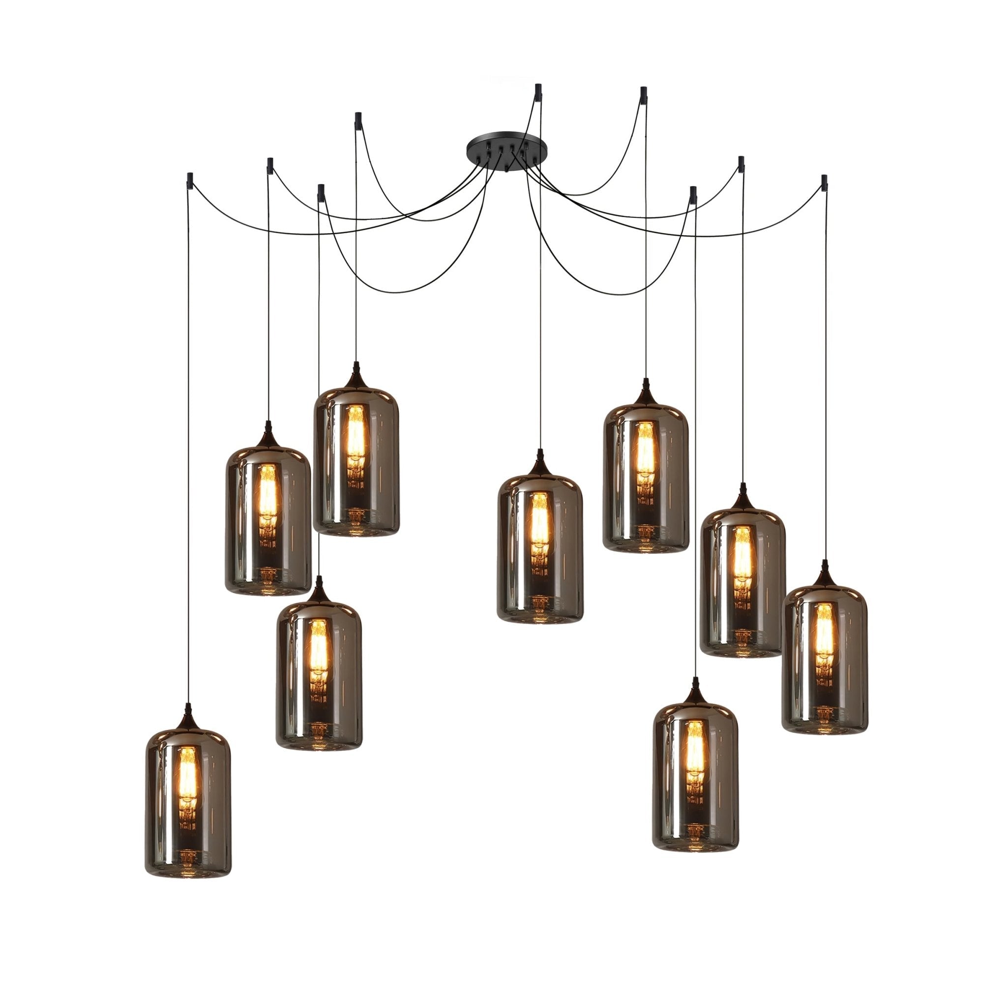 June Suspension Luminaire Industriel Verre Gris Fumé - Neutralighting