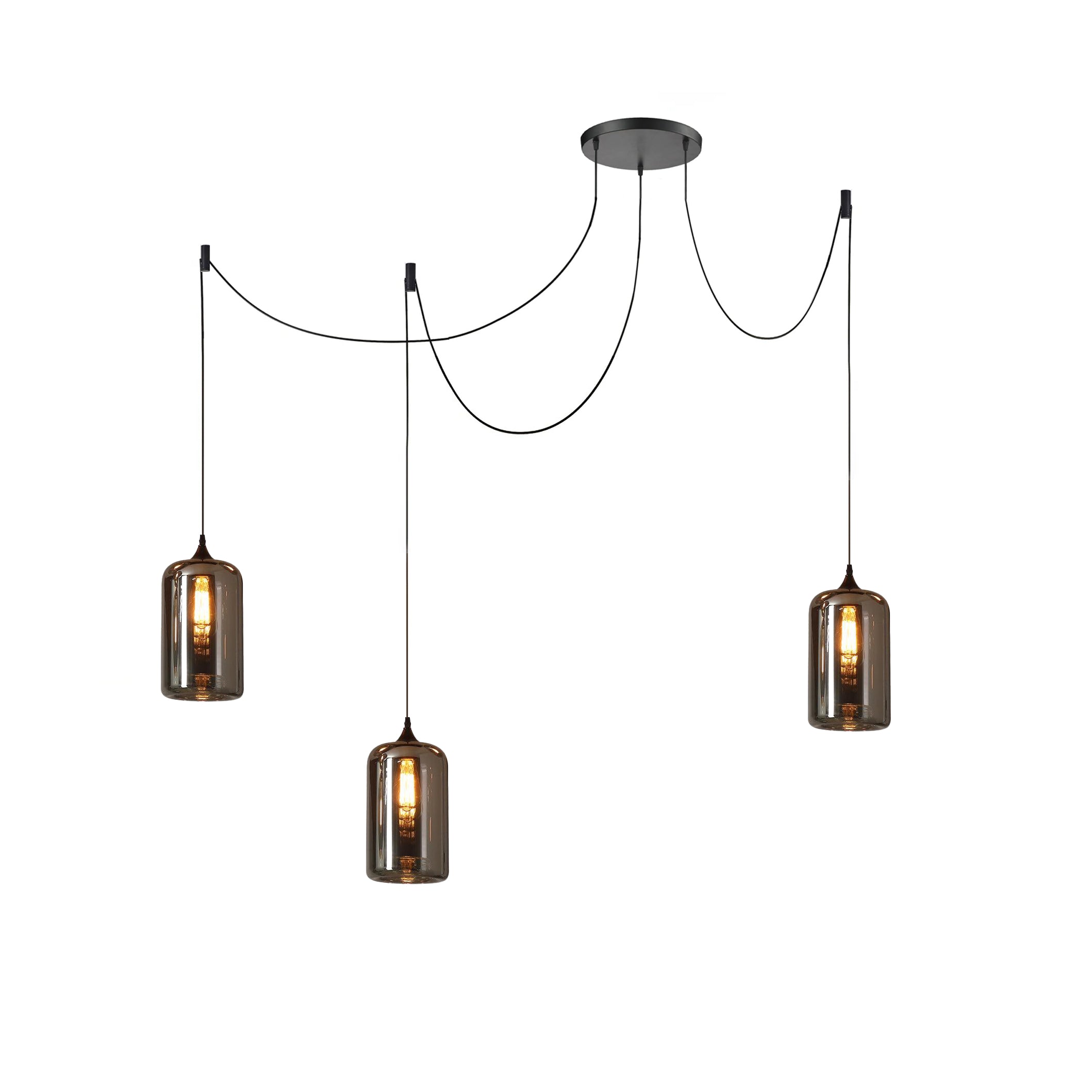 June Suspension Luminaire Industriel Verre Gris Fumé - Neutralighting