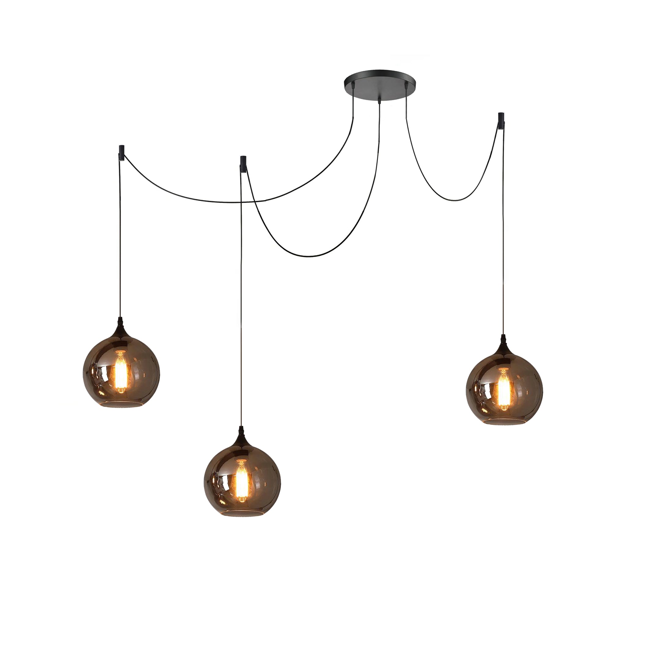 June Suspension Luminaire Industriel Verre Gris Fumé - Neutralighting