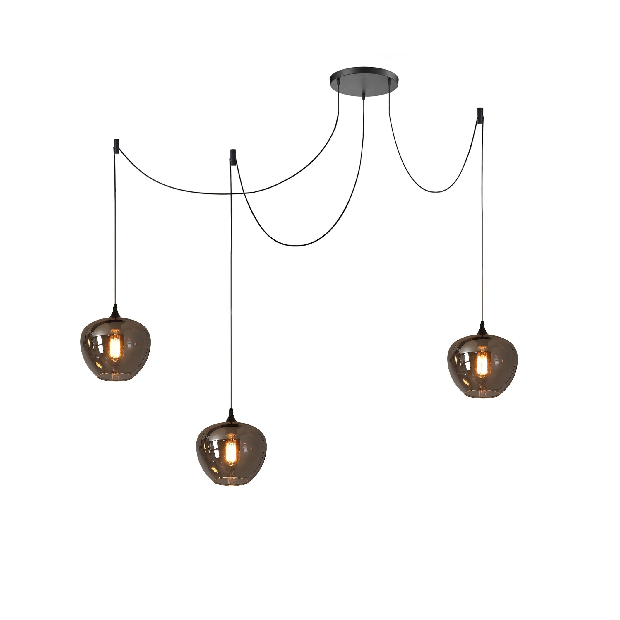 June Suspension Luminaire Industriel Verre Gris Fumé - Neutralighting
