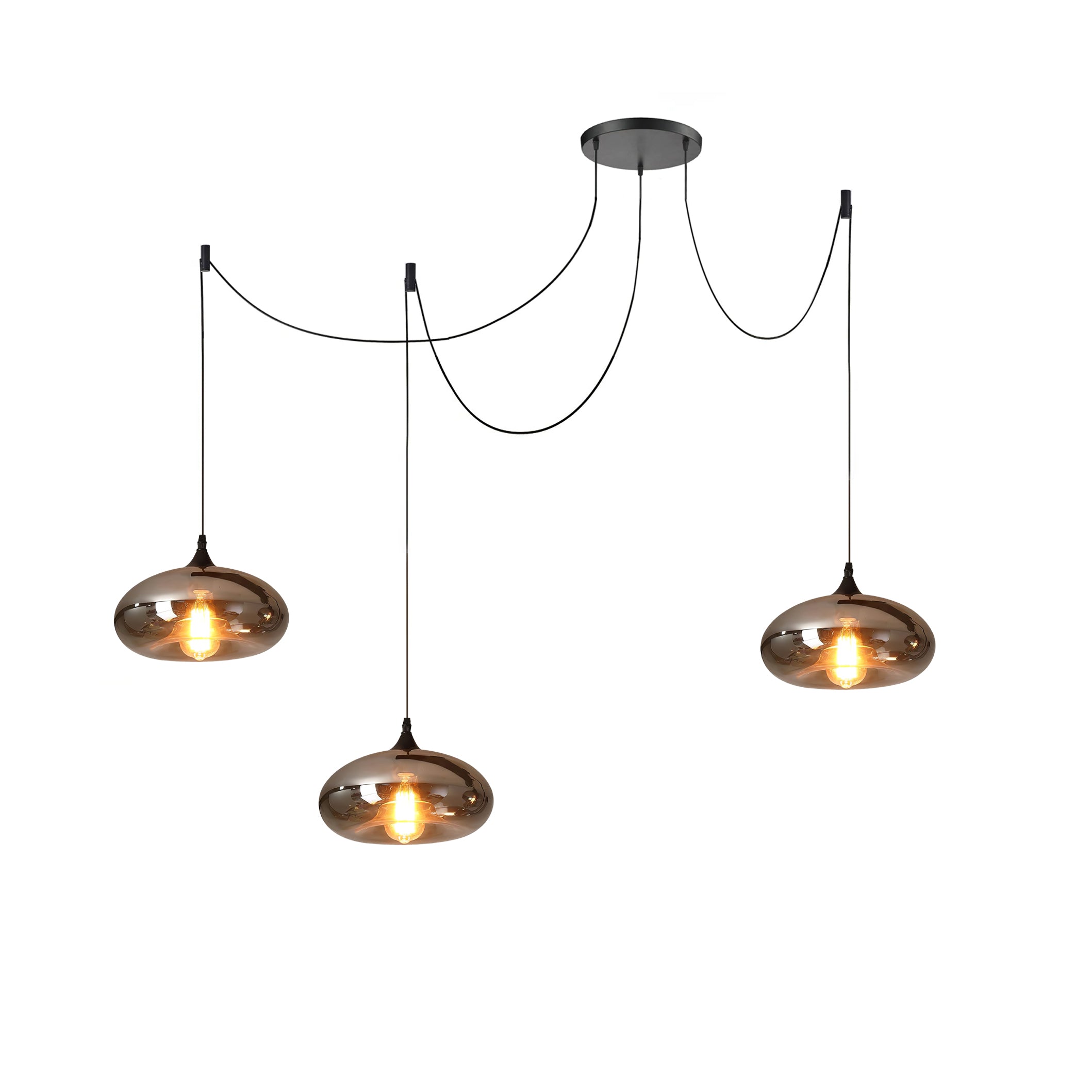June Suspension Luminaire Industriel Verre Gris Fumé - Neutralighting