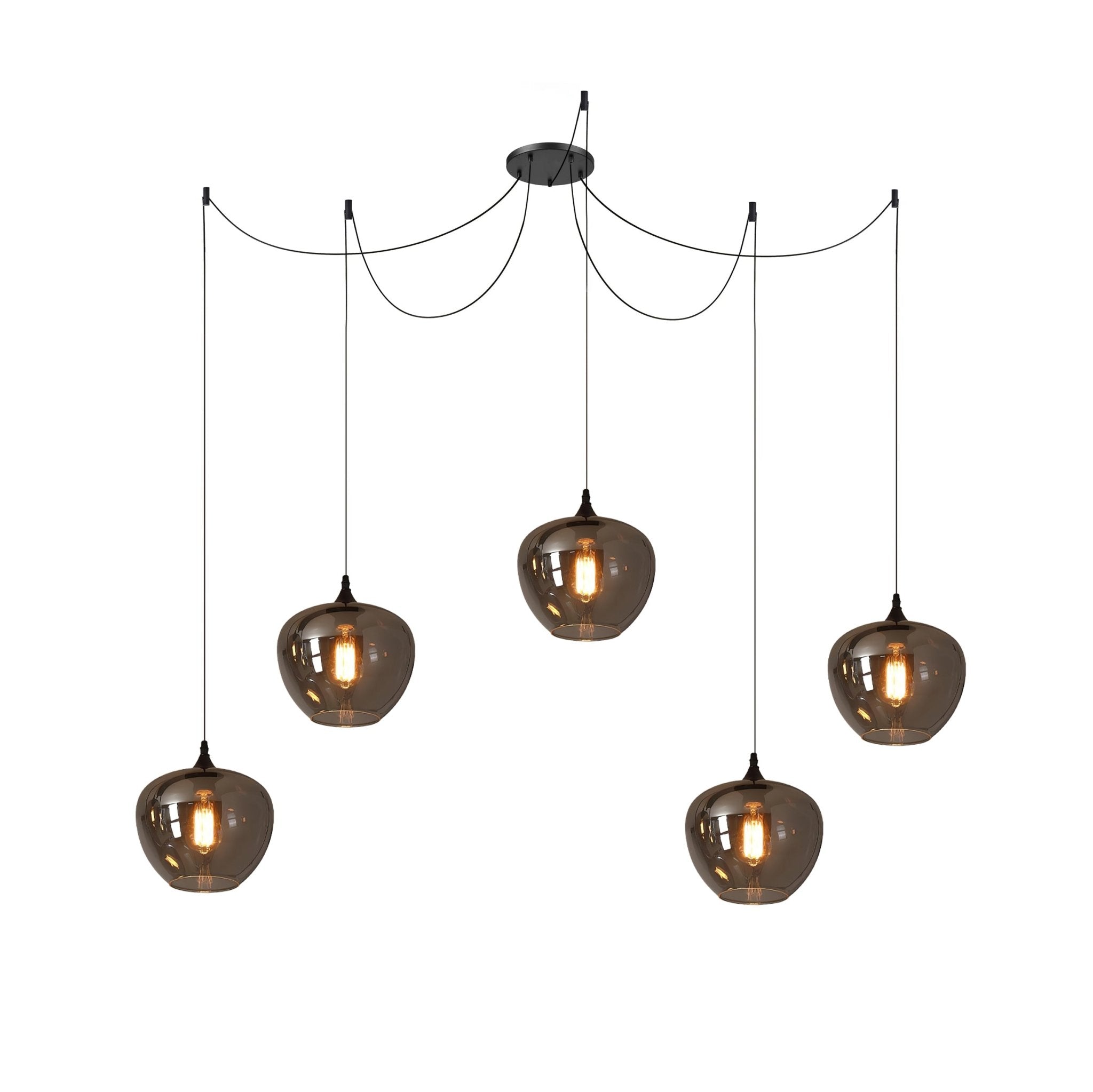 June Suspension Luminaire Industriel Verre Gris Fumé - Neutralighting