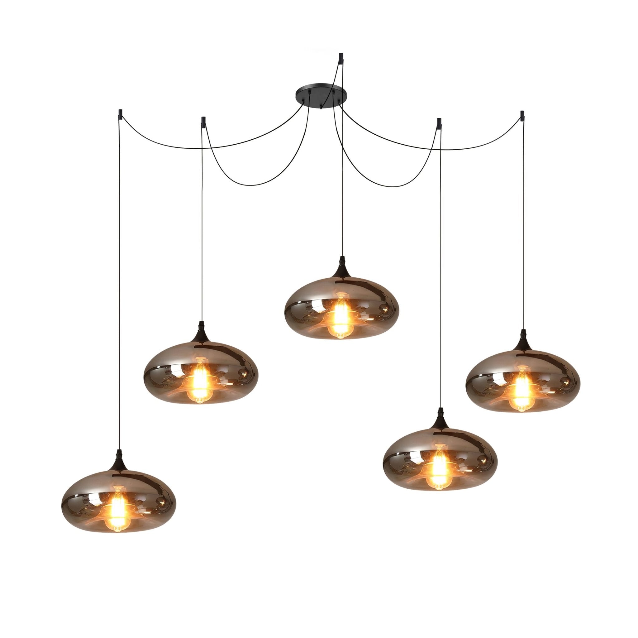June Suspension Luminaire Industriel Verre Gris Fumé - Neutralighting