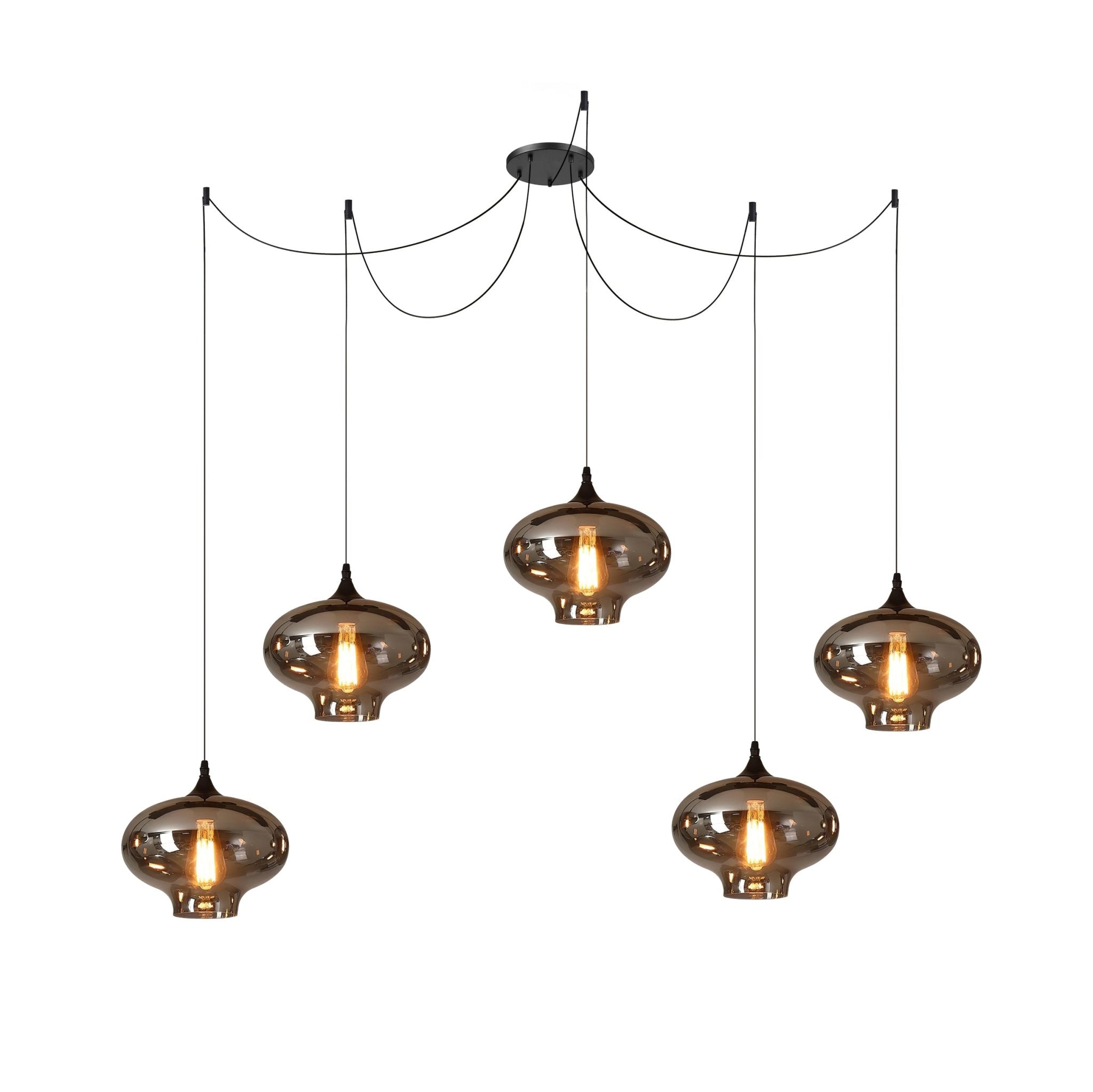 June Suspension Luminaire Industriel Verre Gris Fumé - Neutralighting