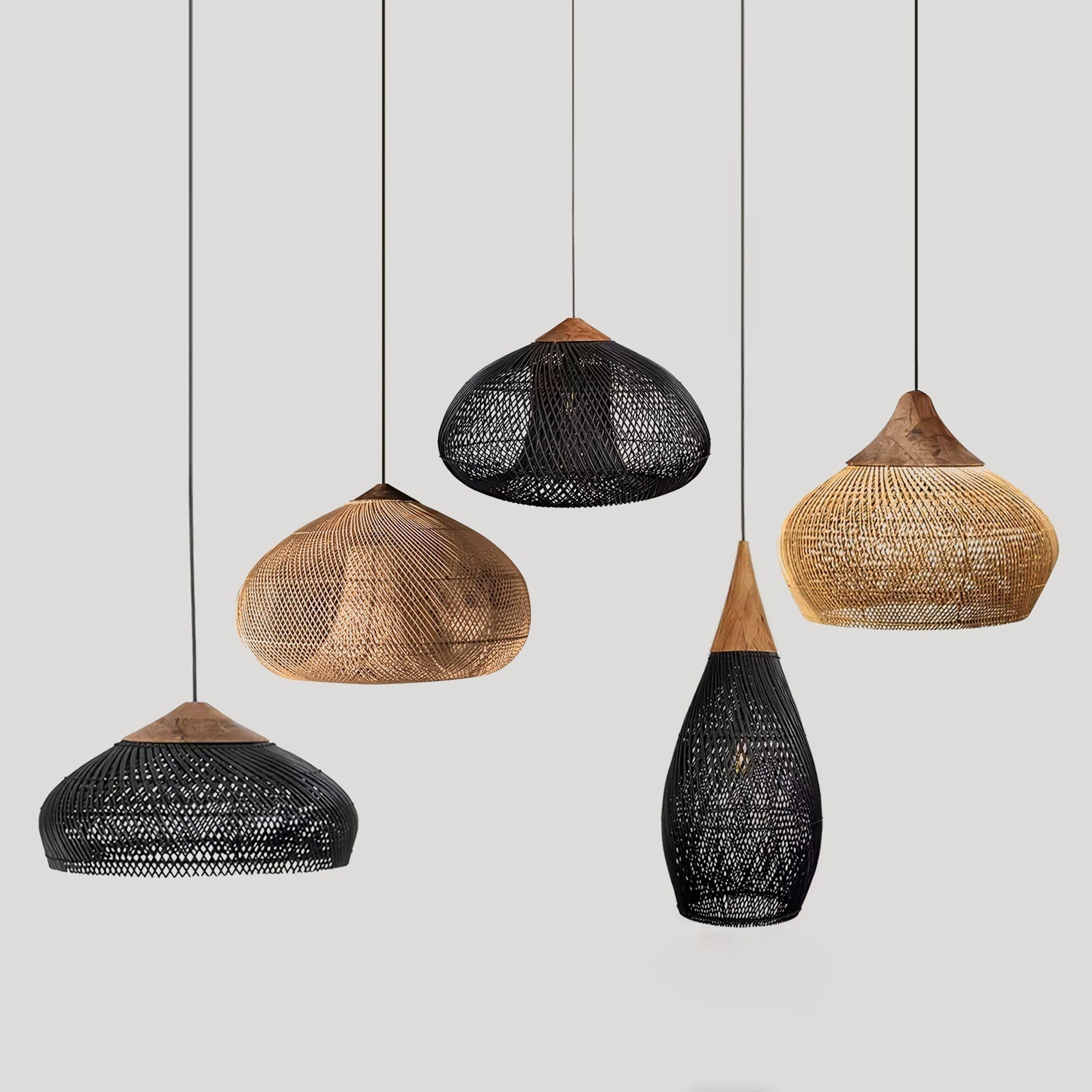 Solara Pendant Lamp Rattan Swag Woven - Letslighting