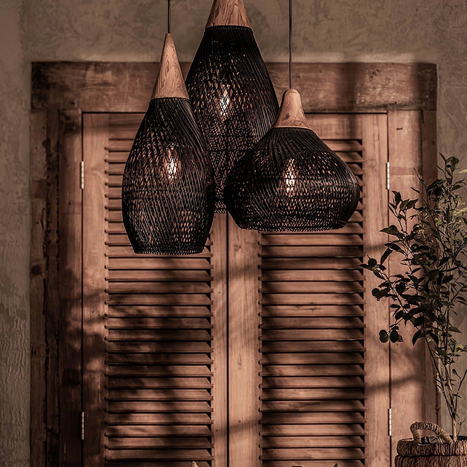 Evelyn Suspension en Rotin Tressé pour Salon - Neutralighting