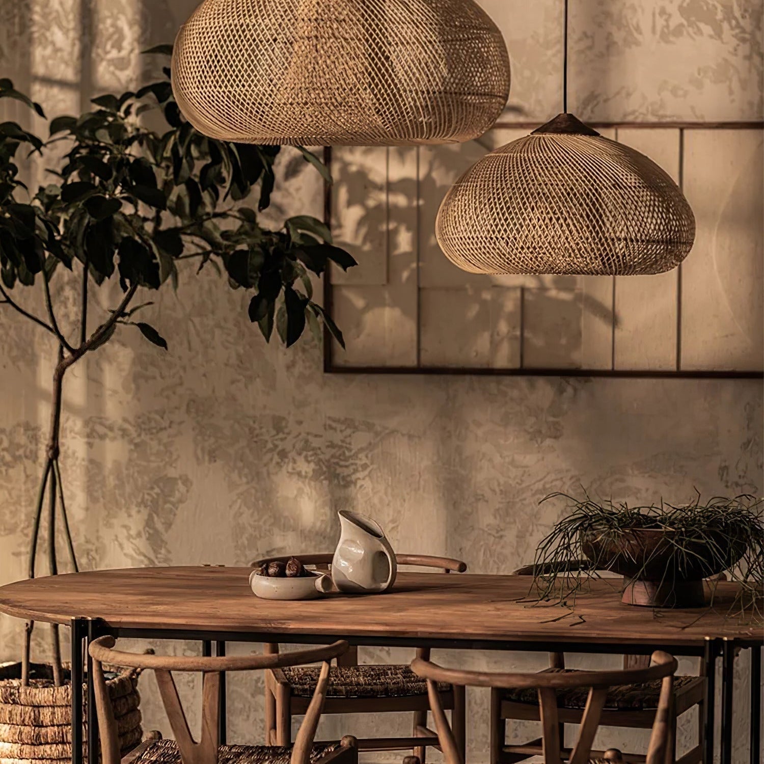 Evelyn Suspension en Rotin Tressé pour Salon - Neutralighting