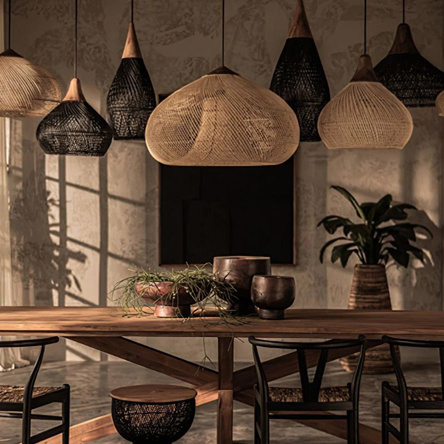 Evelyn Suspension en Rotin Tressé pour Salon - Neutralighting