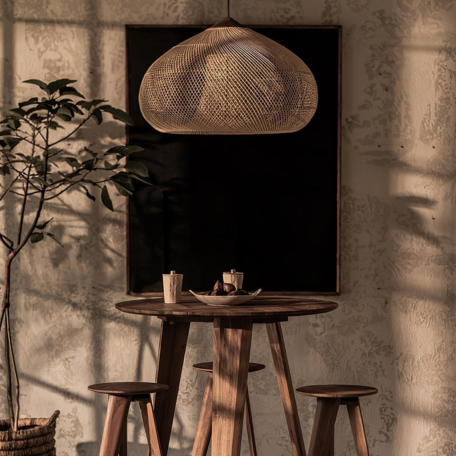 Evelyn Suspension en Rotin Tressé pour Salon - Neutralighting