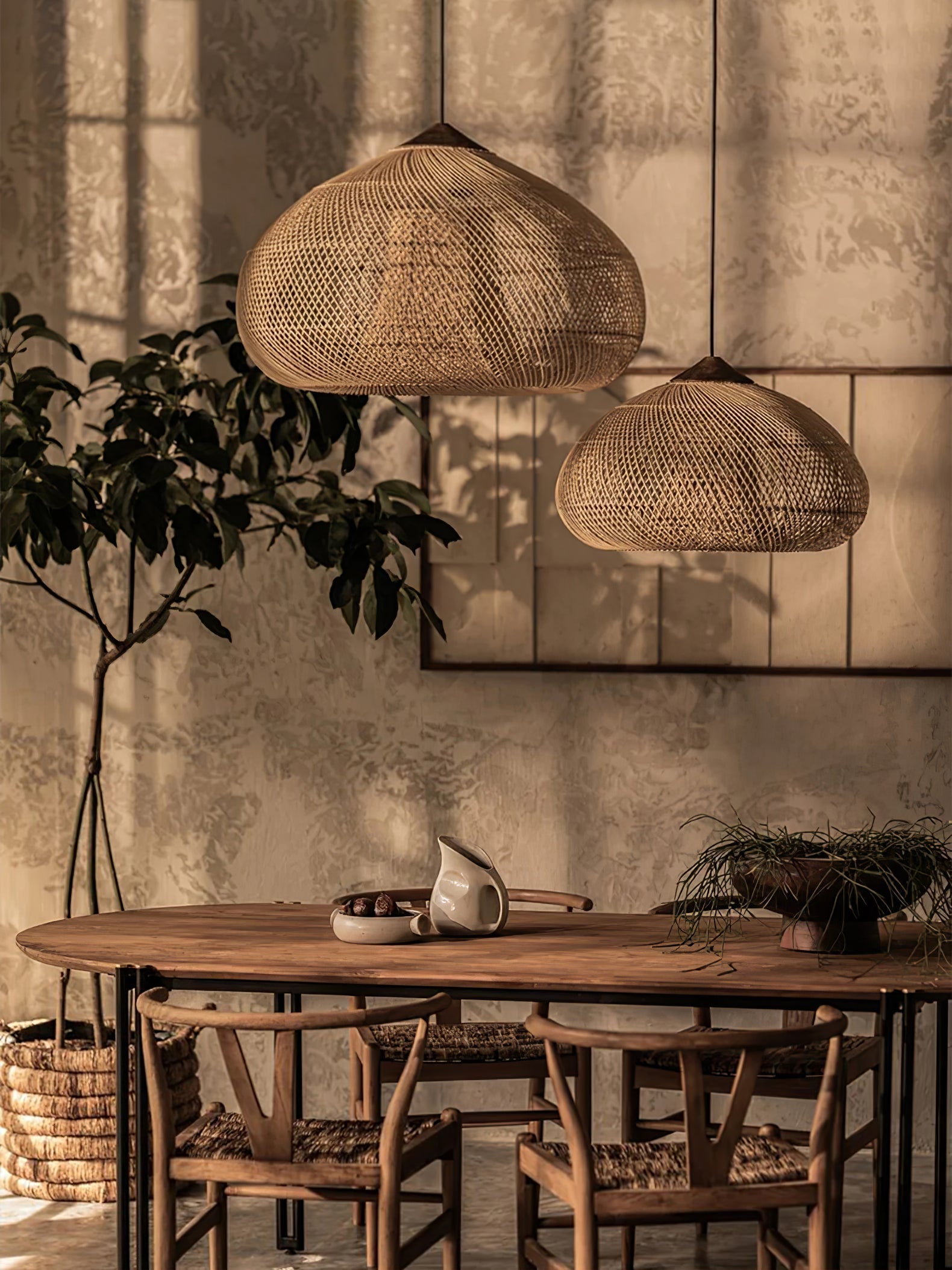 Evelyn Suspension en Rotin Tressé pour Salon - Neutralighting