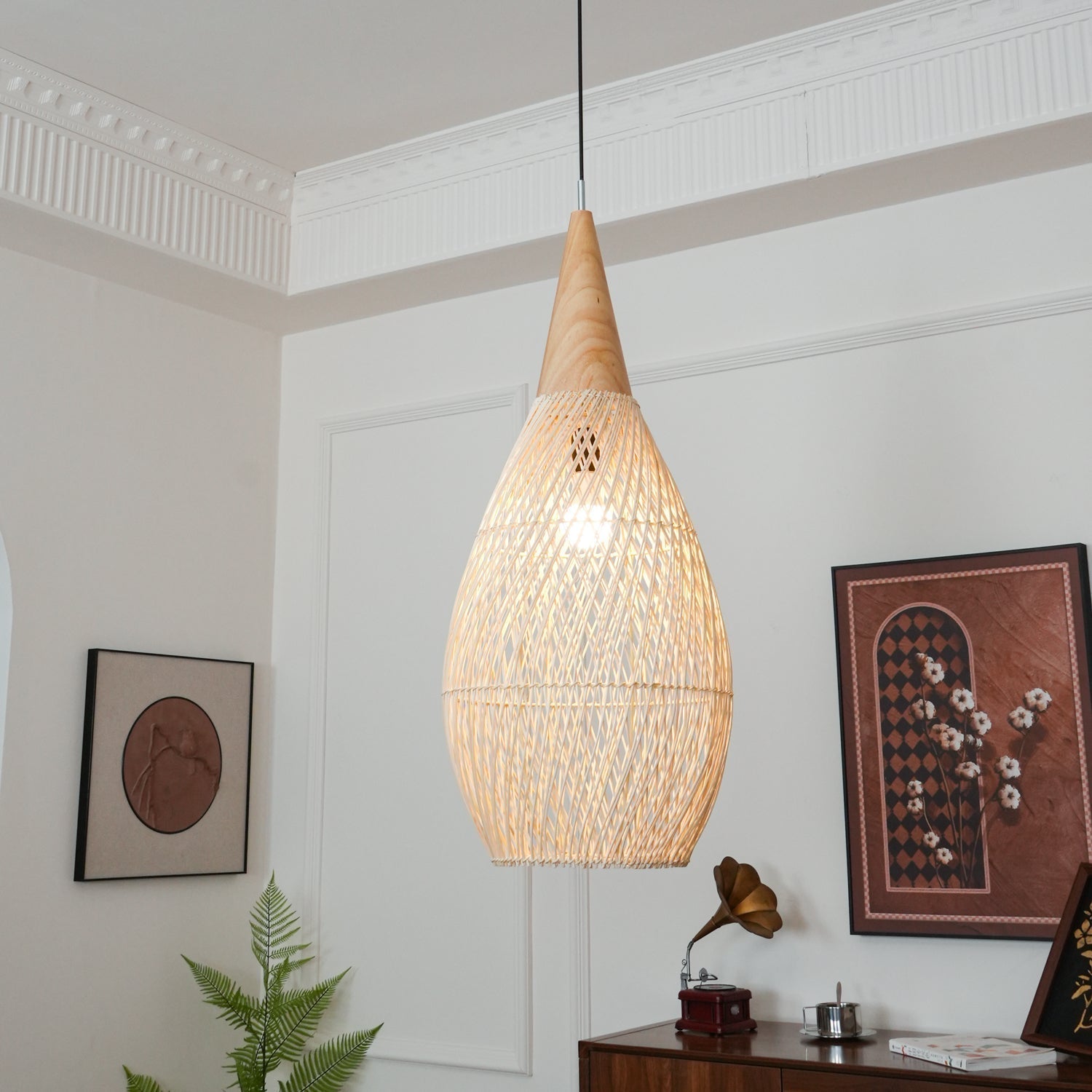 Evelyn Suspension en Rotin Tressé pour Salon - Neutralighting