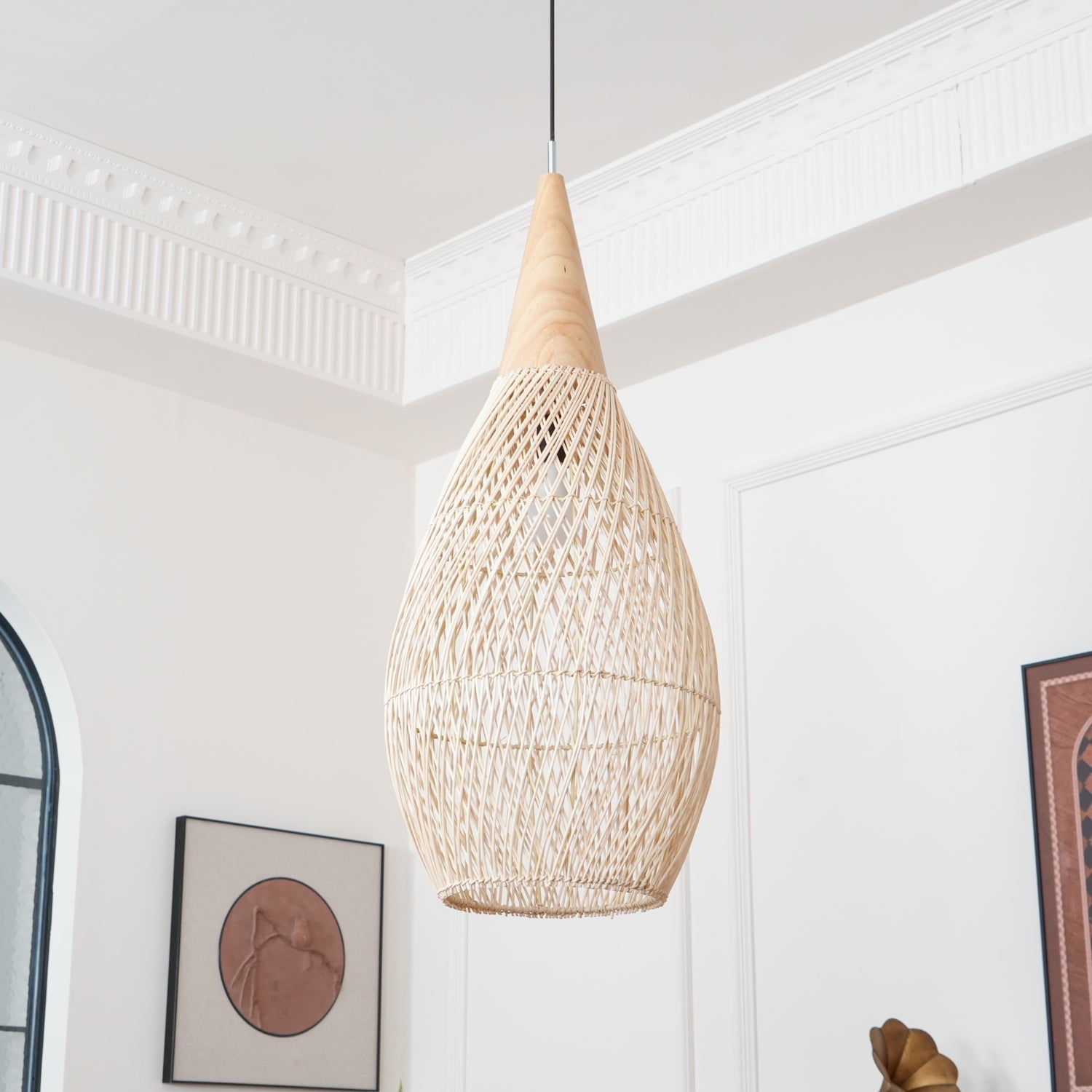 Evelyn Suspension en Rotin Tressé pour Salon - Neutralighting