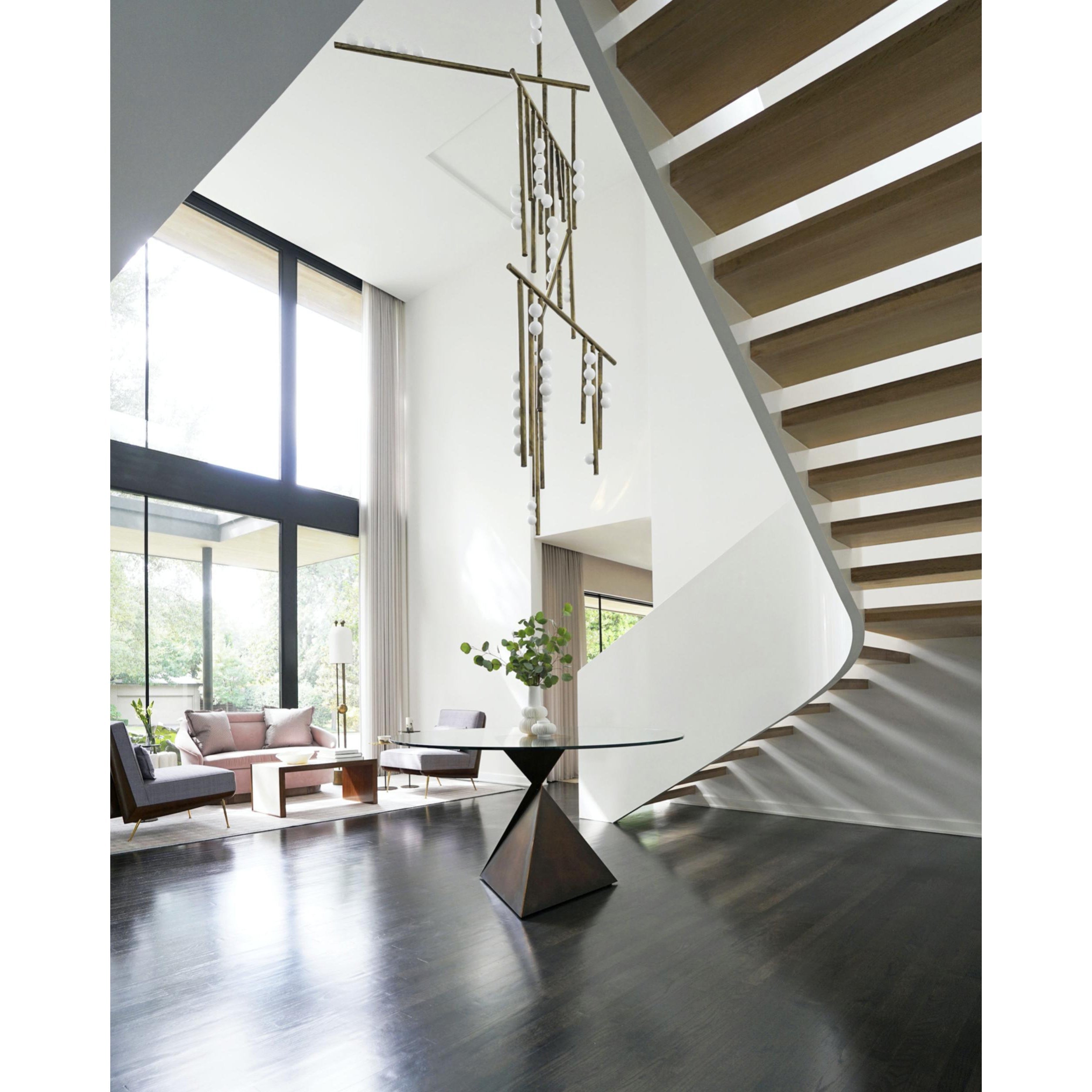 Orbis Moderne Minimaliste Baisse Système Antique Verre Lustre - Neutralighting