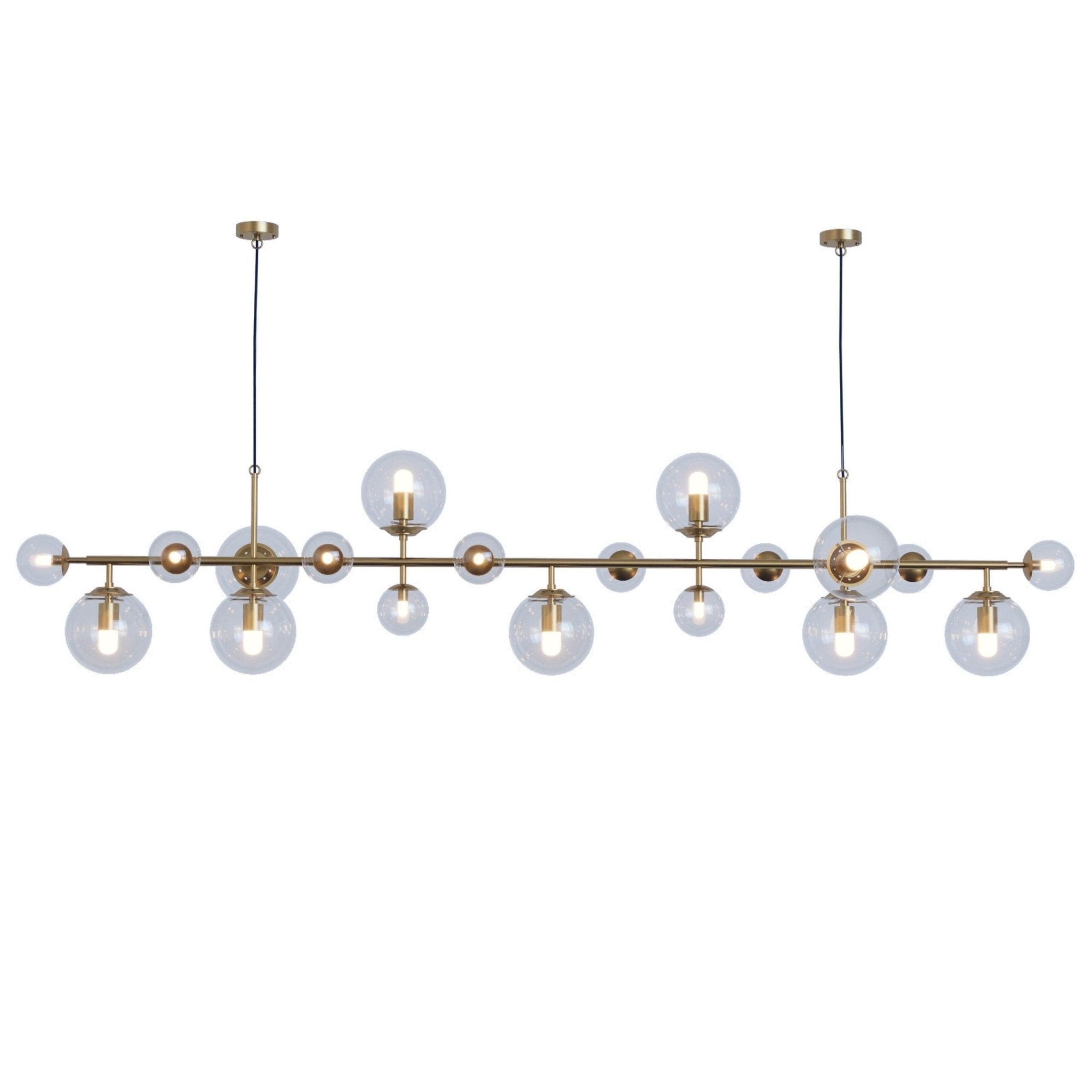 Solara Chandelier Laiton Verre Globe - Neutralighting