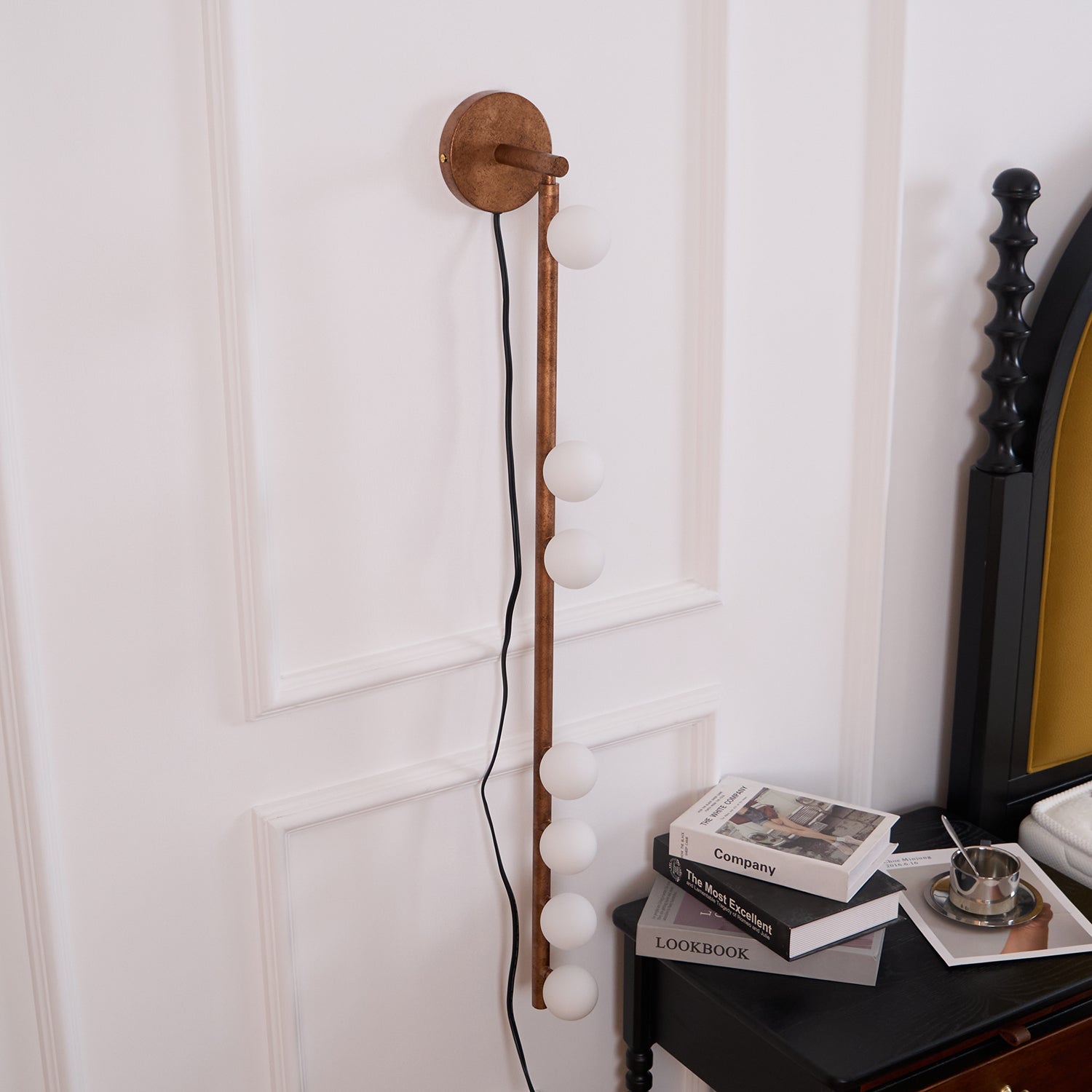 Pamela Tube Plug-in Brass Glass Wall Lamp - Neutralighting
